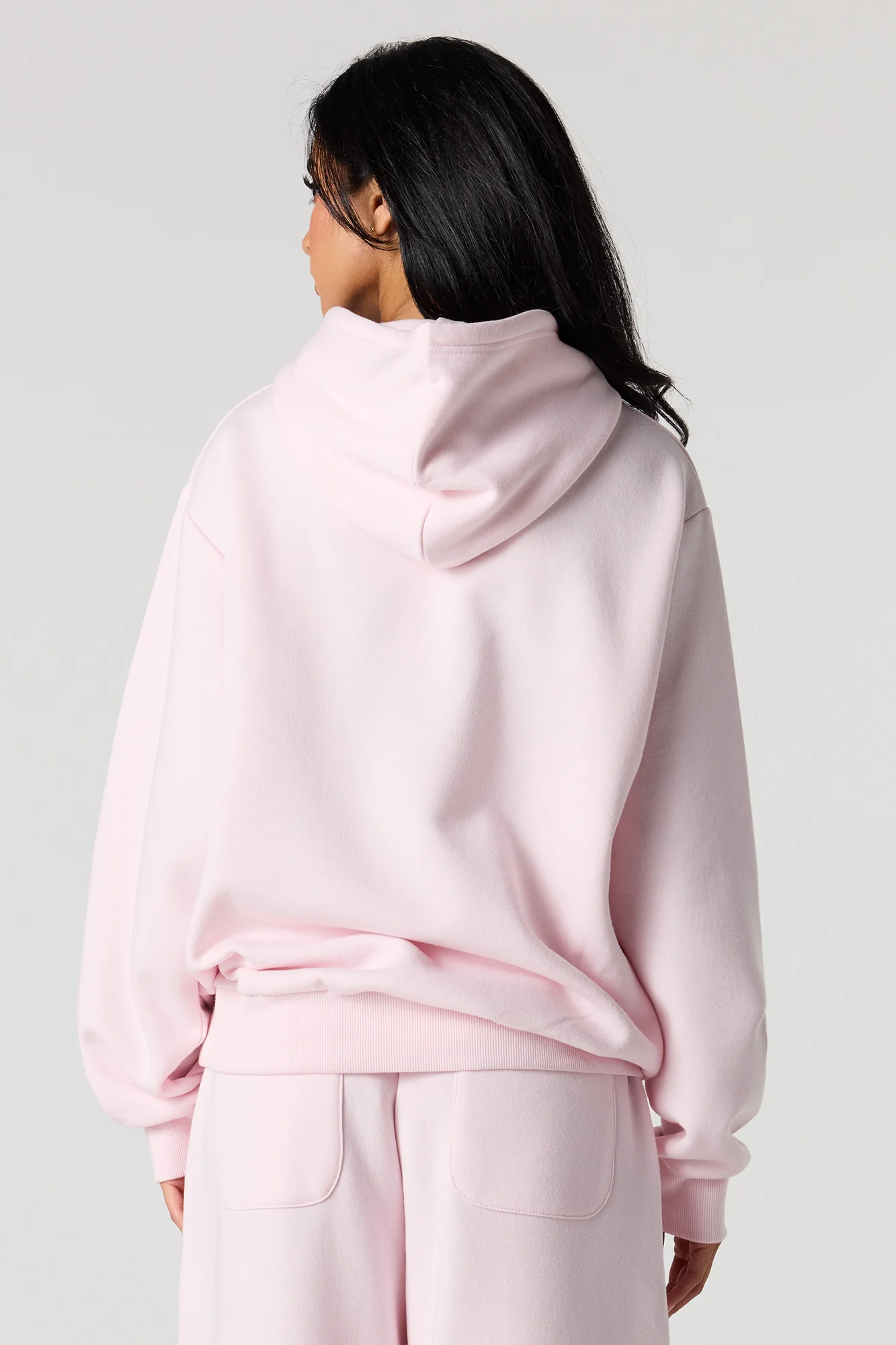 Rhinestone Faux Pearl Fleece Hoodie - Image 2