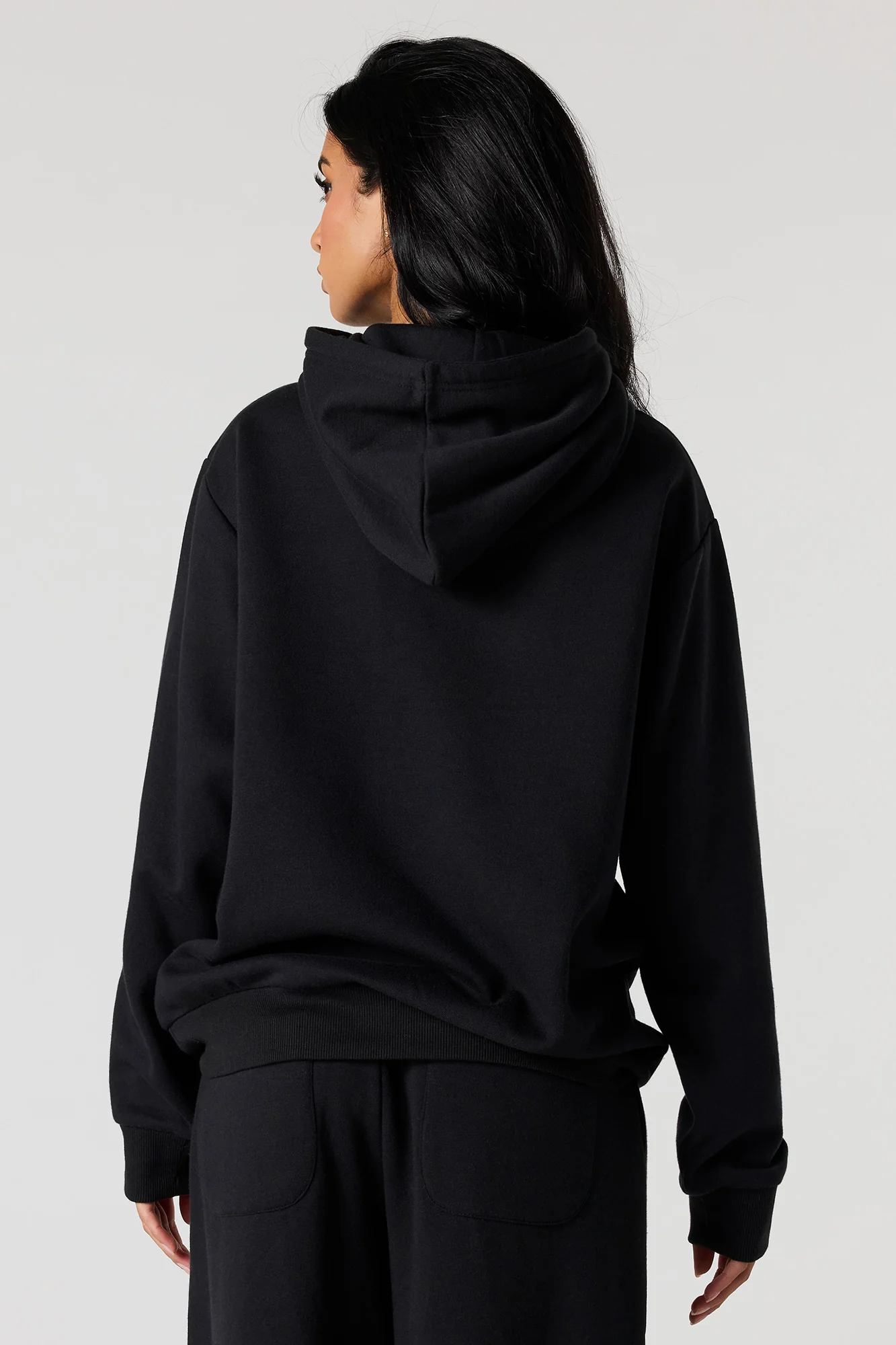 Rhinestone Faux Pearl Fleece Hoodie - Image 5