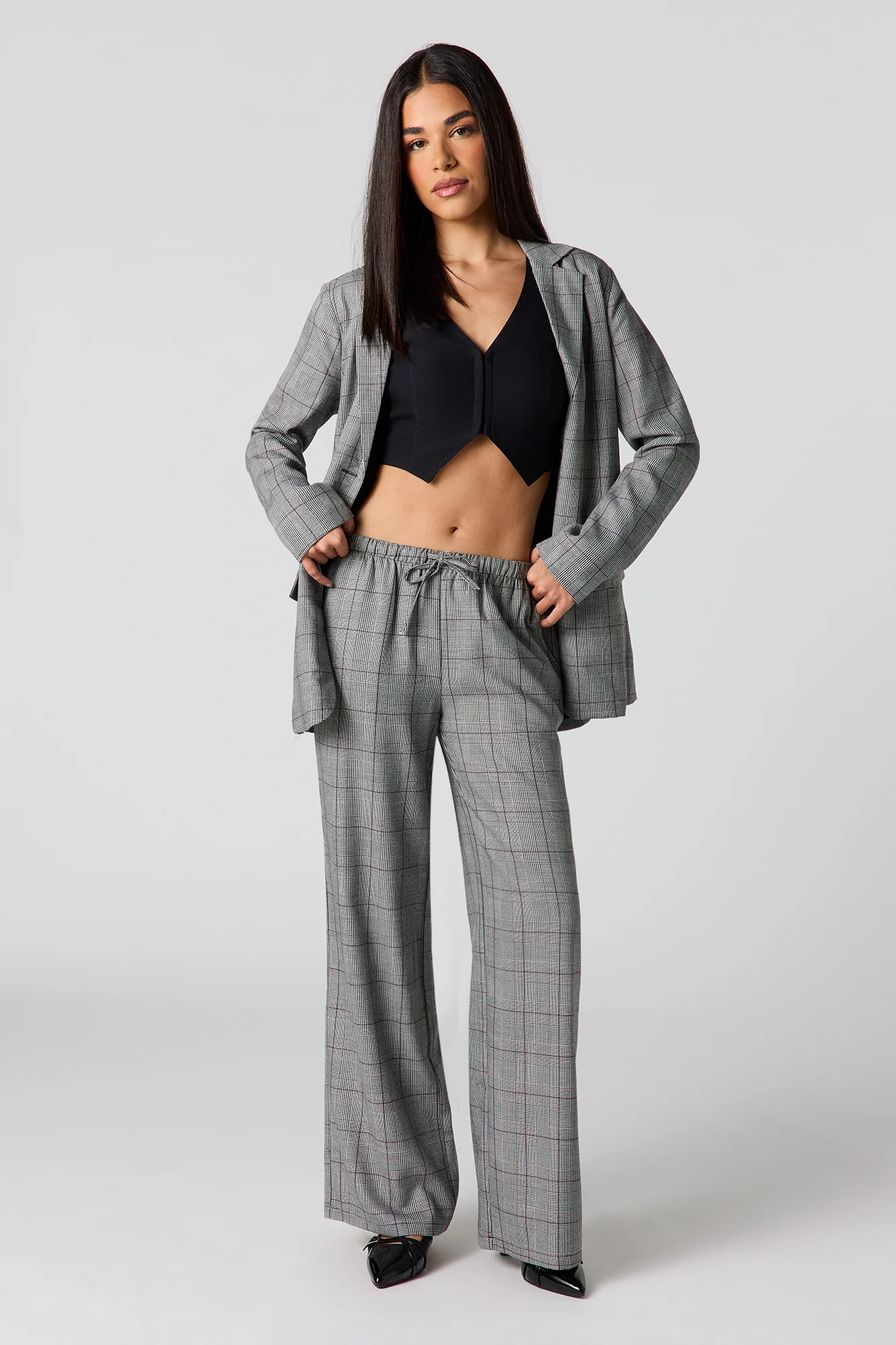 Drawstring Wide Leg Dress Pant