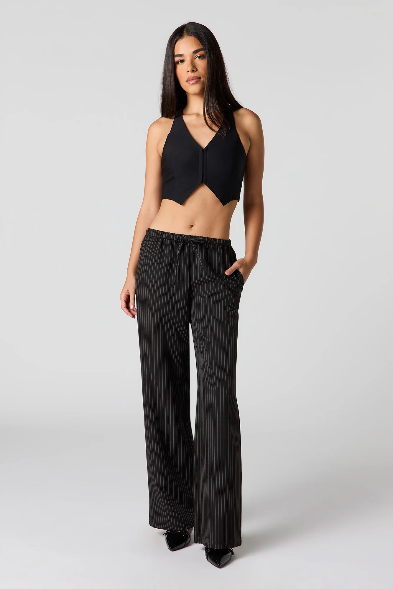 Drawstring Wide Leg Dress Pant - Image 10