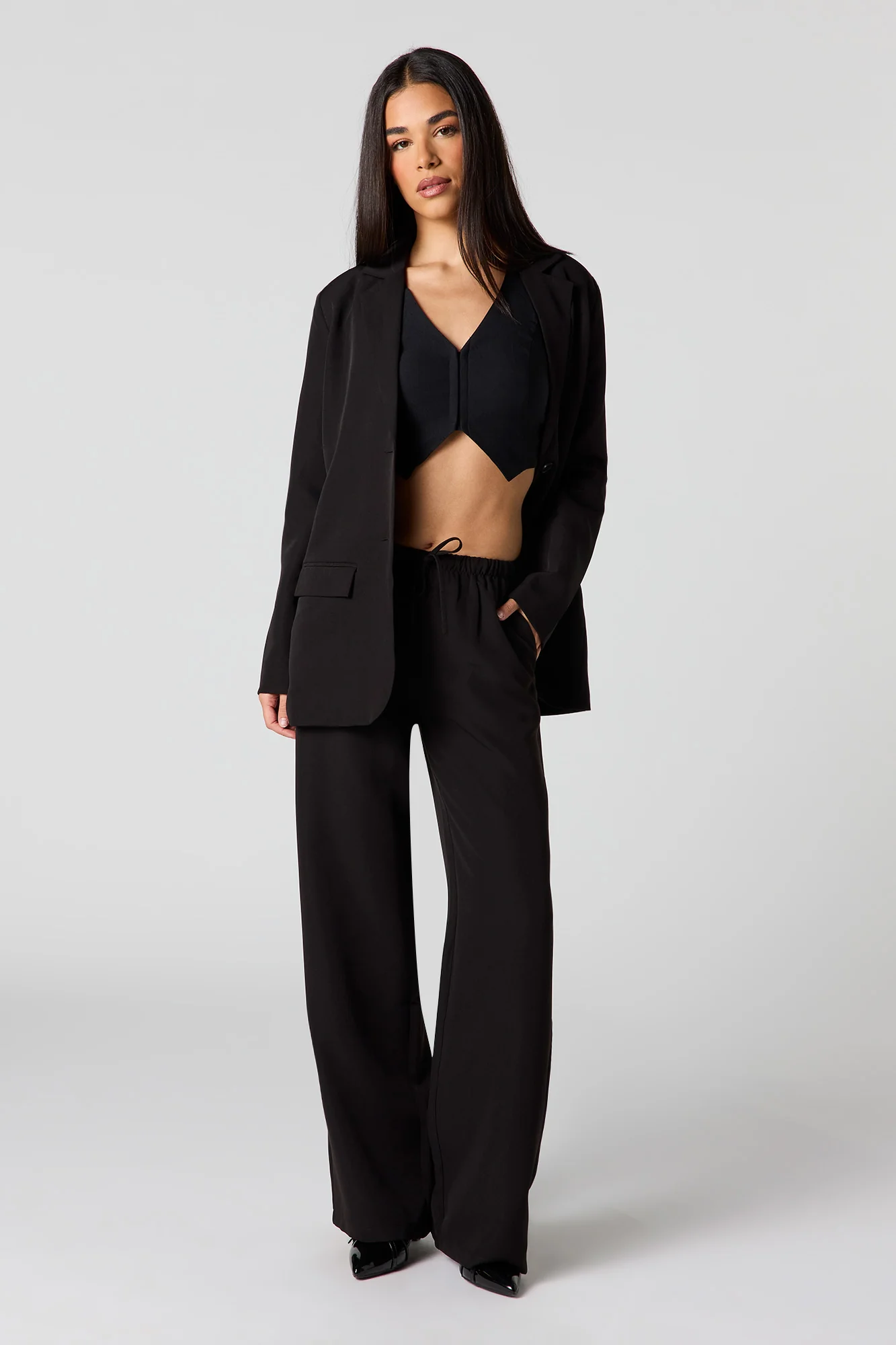 Drawstring Wide Leg Dress Pant - Image 4