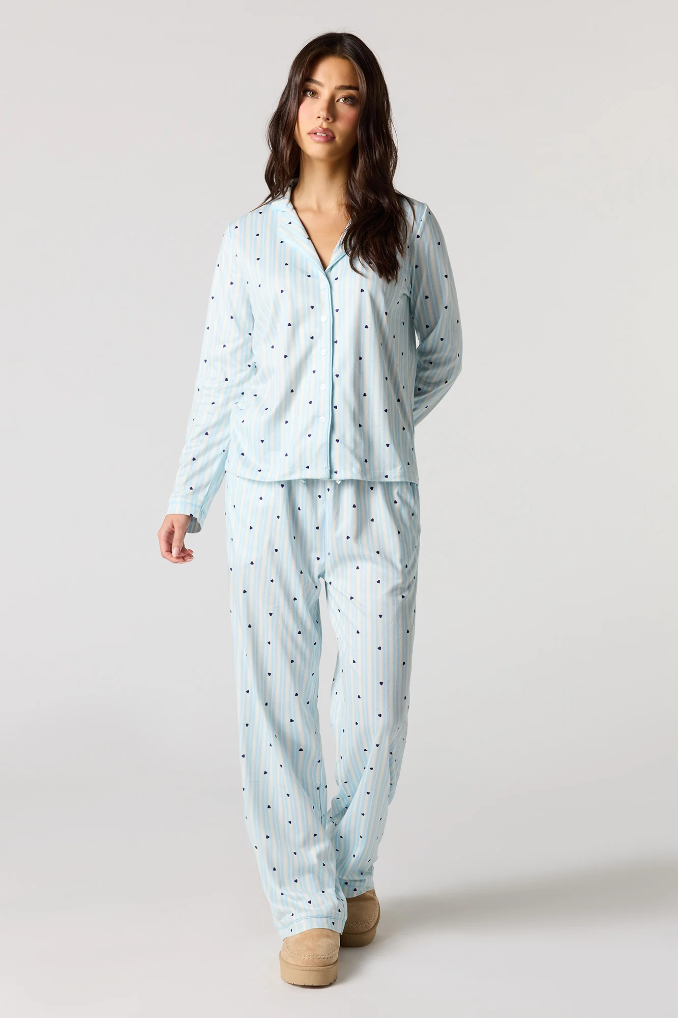 Flannel Button-Up Long Sleeve Top & Pajama Pant - Image 17