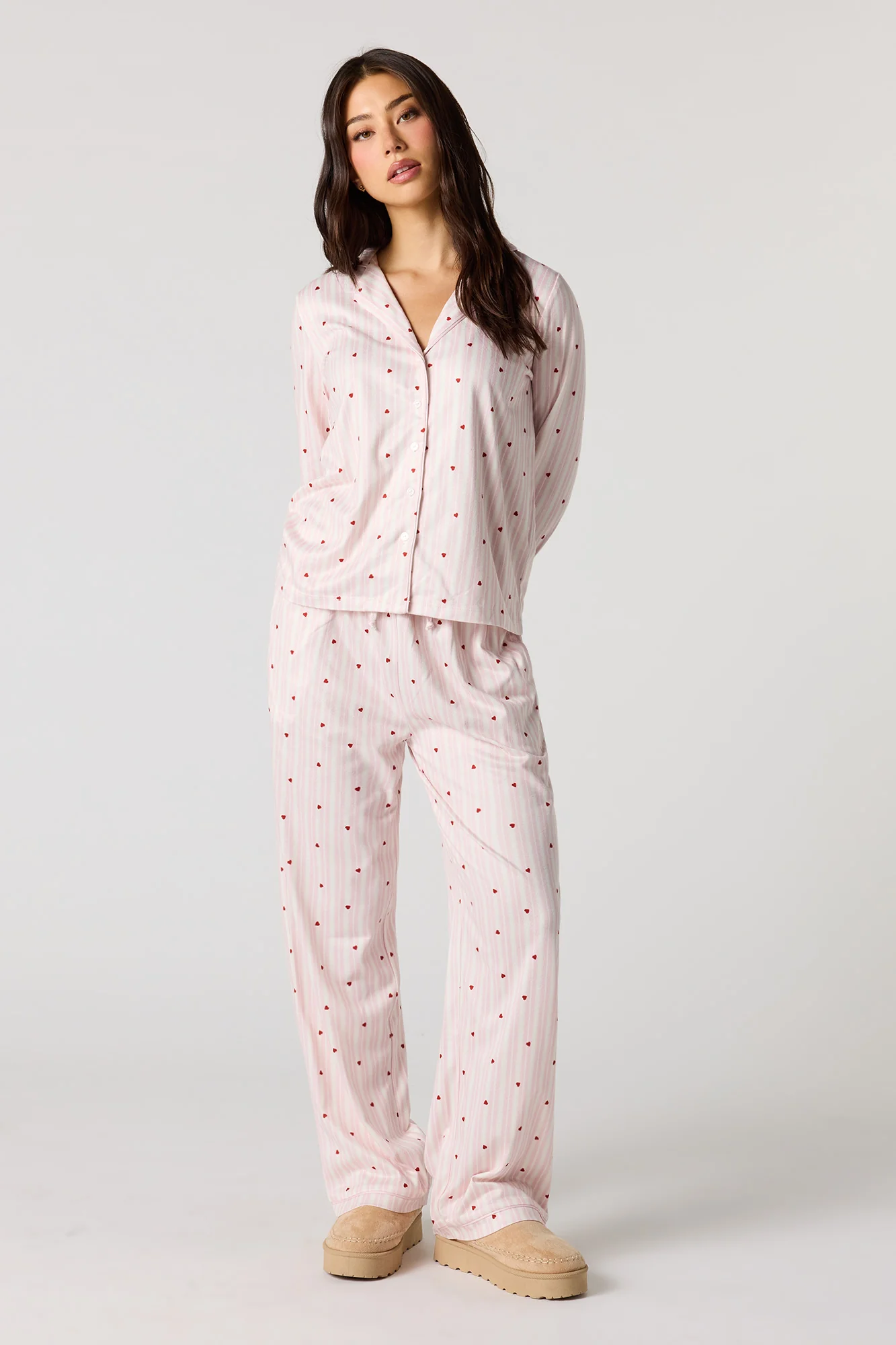 Flannel Button-Up Long Sleeve Top & Pajama Pant - Image 25