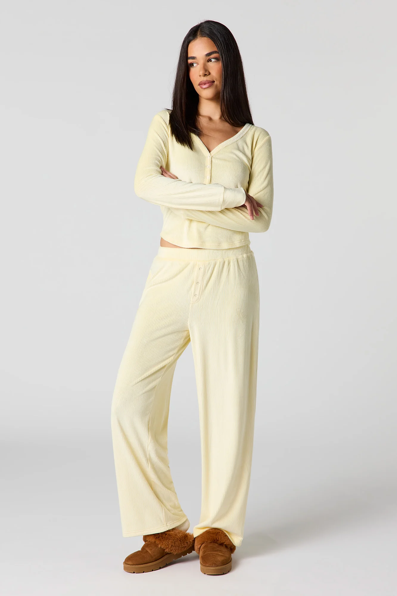 Velour Ribbed Pajama Pant