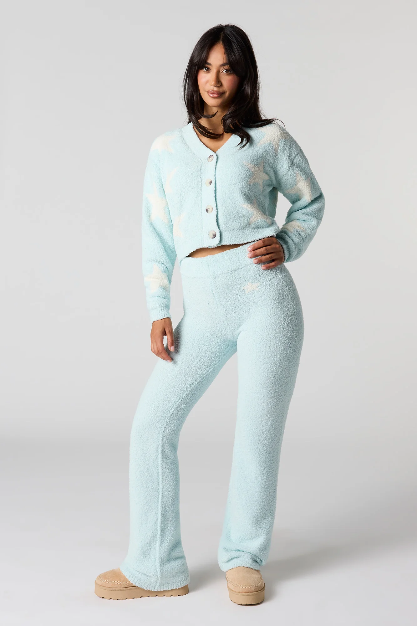 Jacquard Knit Button-Up Cardigan - Image 3