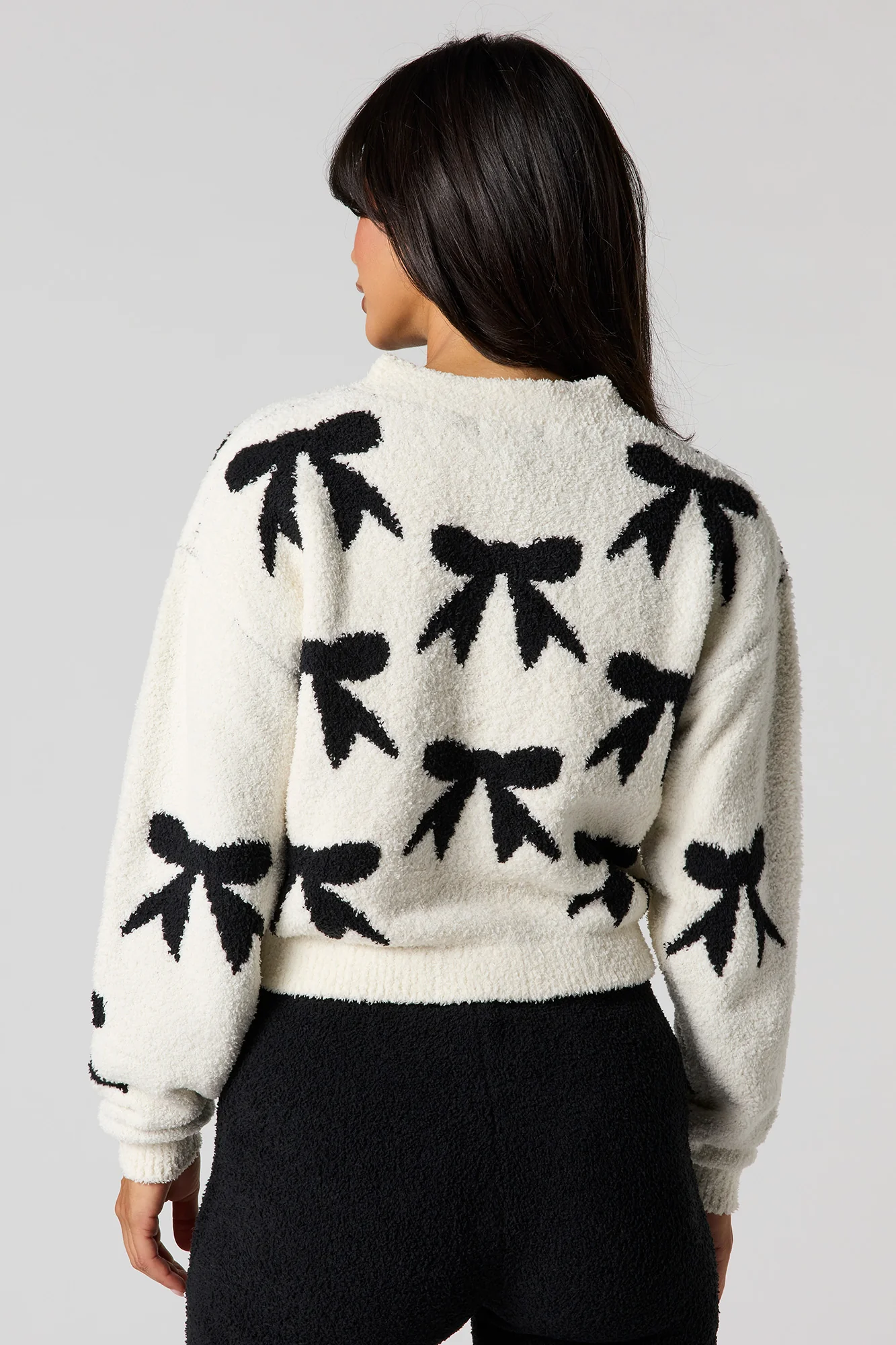 Jacquard Knit Button-Up Cardigan - Image 6