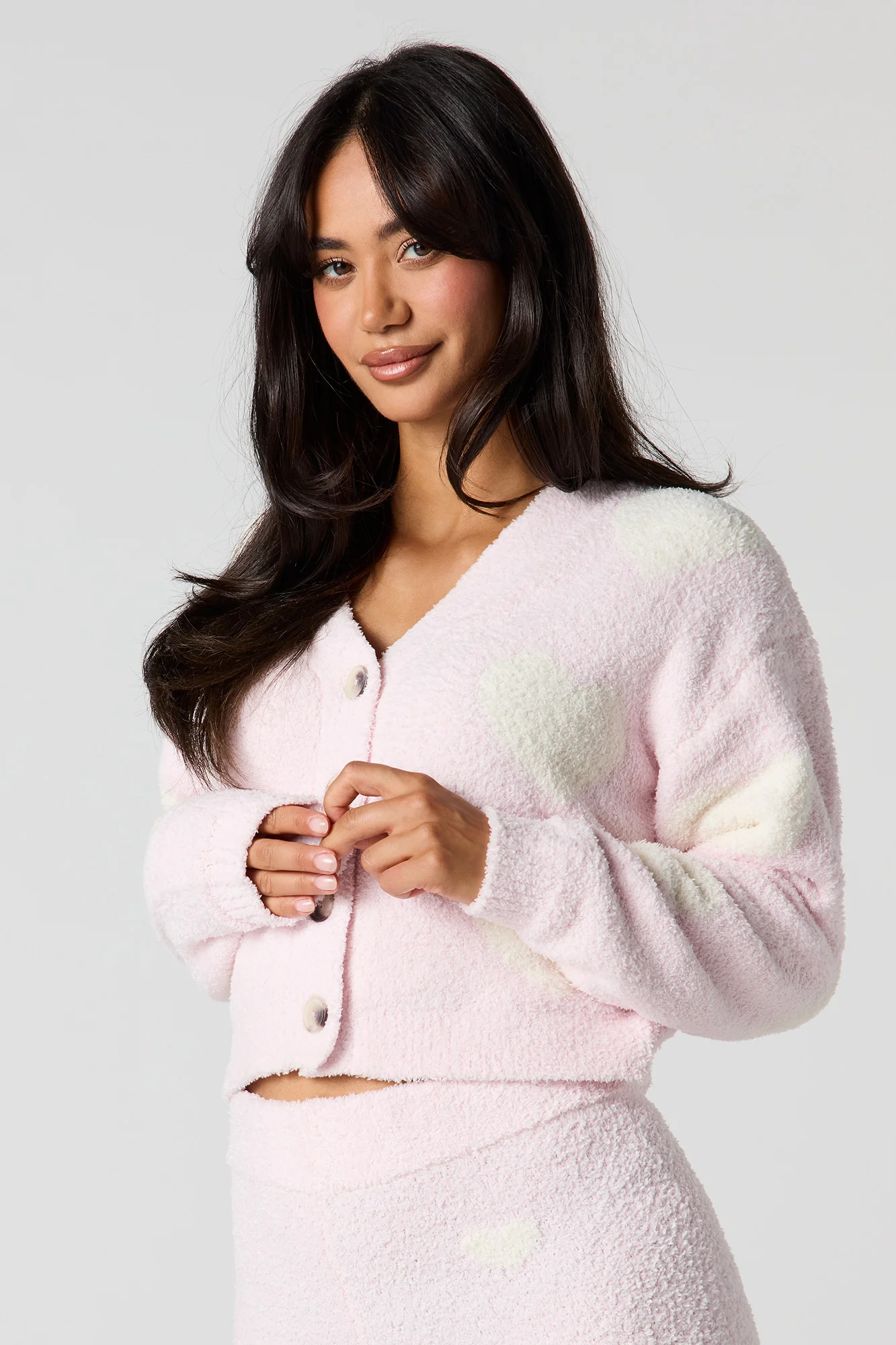 Jacquard Knit Button-Up Cardigan - Image 8
