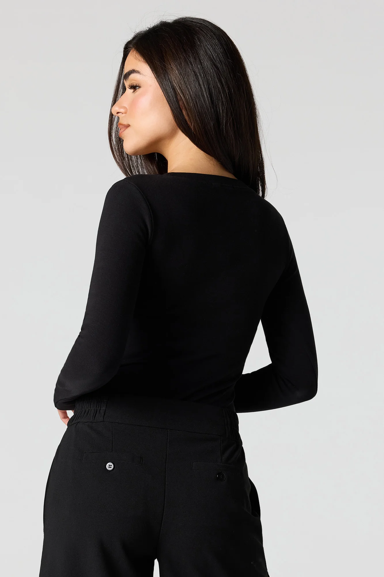 Scoop Neck Long Sleeve Bodysuit - Image 6