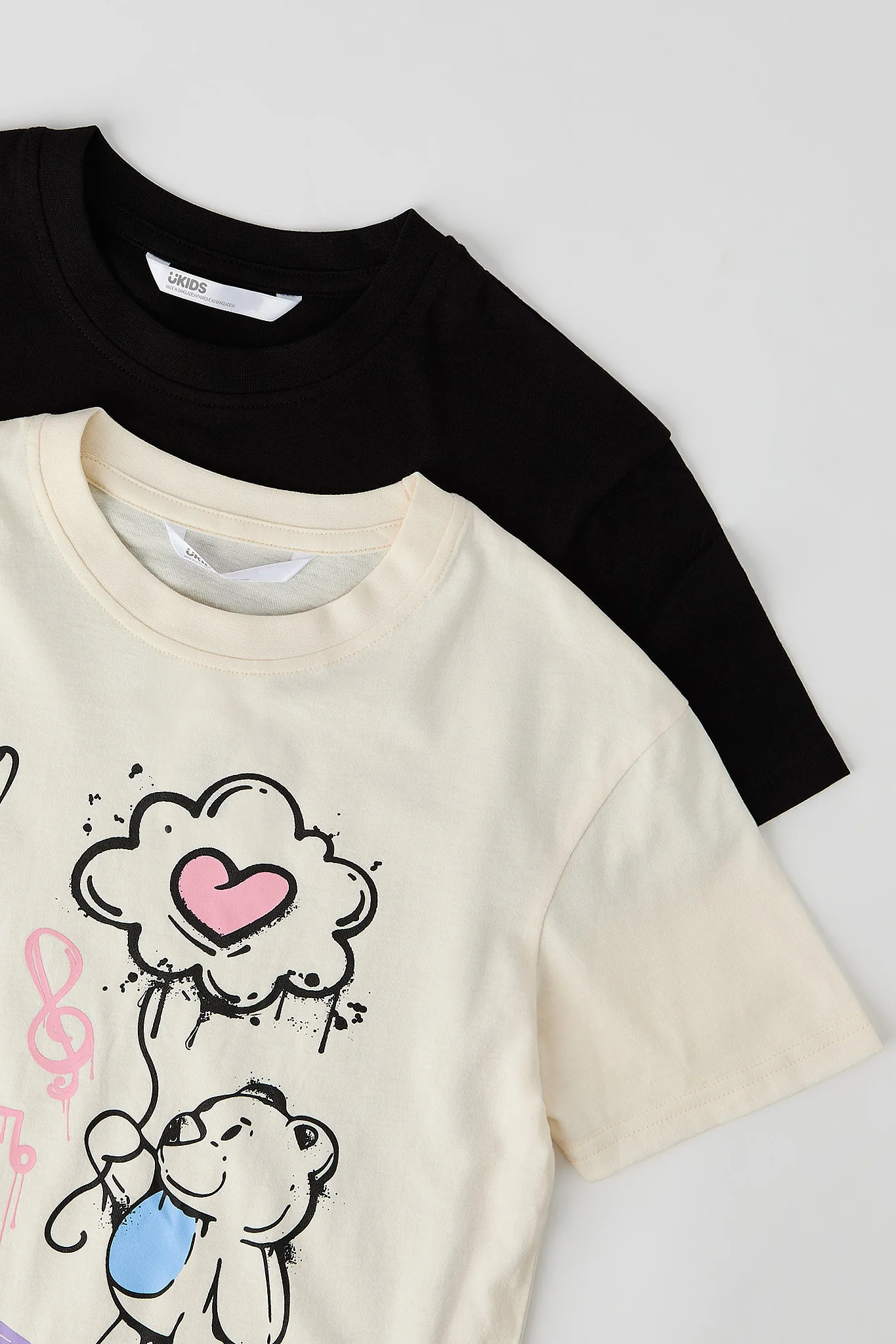 Girls Luxe Heavy Cotton Graphic & Solid T-Shirt (2 Pack) - Image 16
