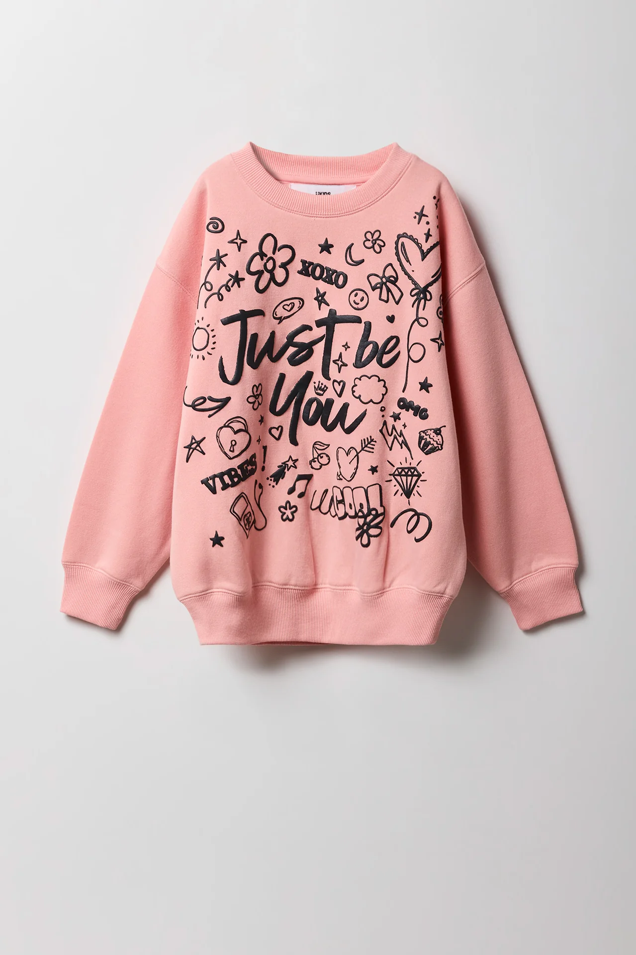 Girls Fleece Oversized Puff Print Sweatshirt - Image 5