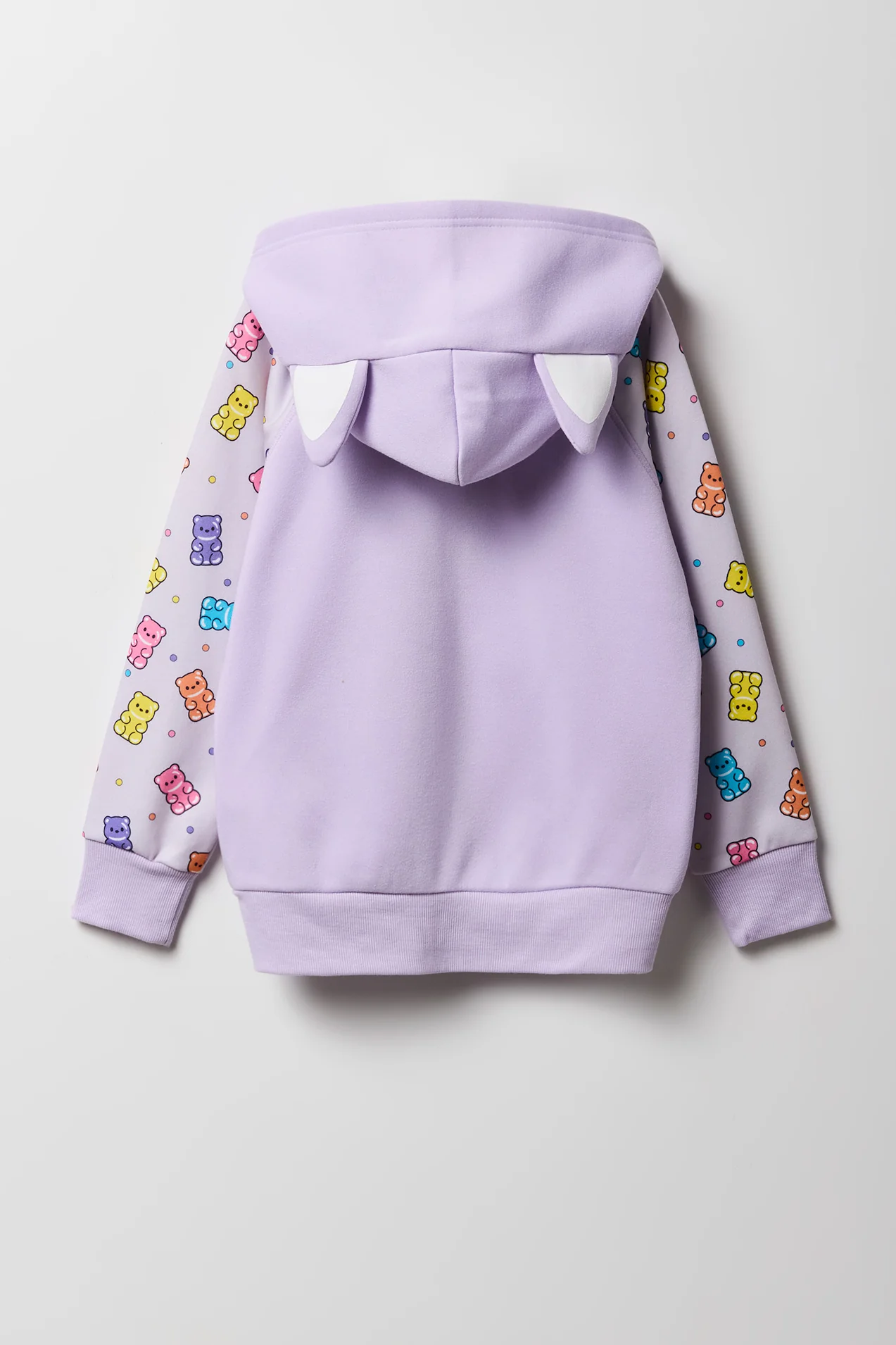 Girls 3D Cat Gummy Bear Zip-Up Character Hoodie - Image 3
