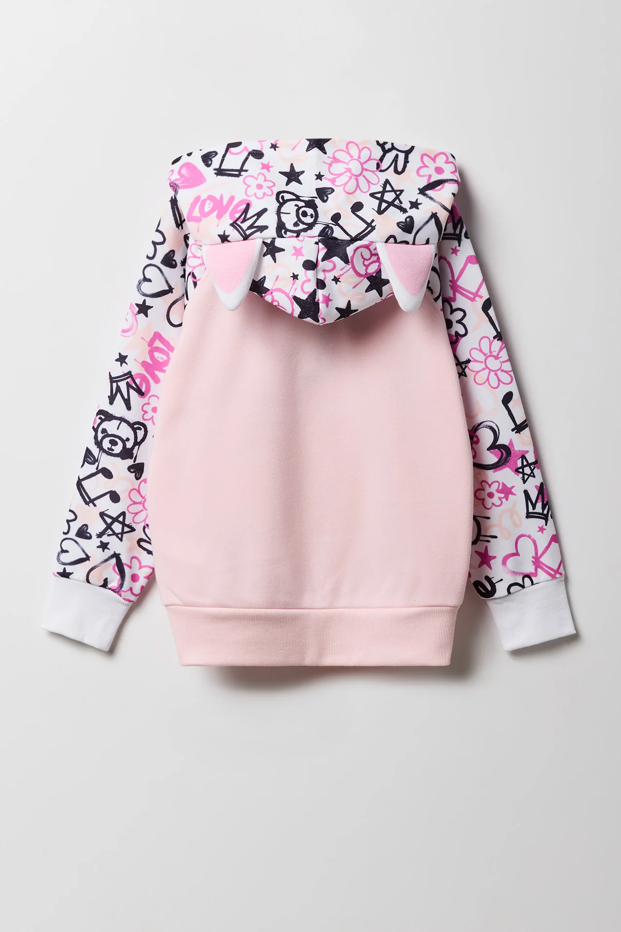 Girls 3D Unicorn Donut Zip-Up Character Hoodie - Image 3