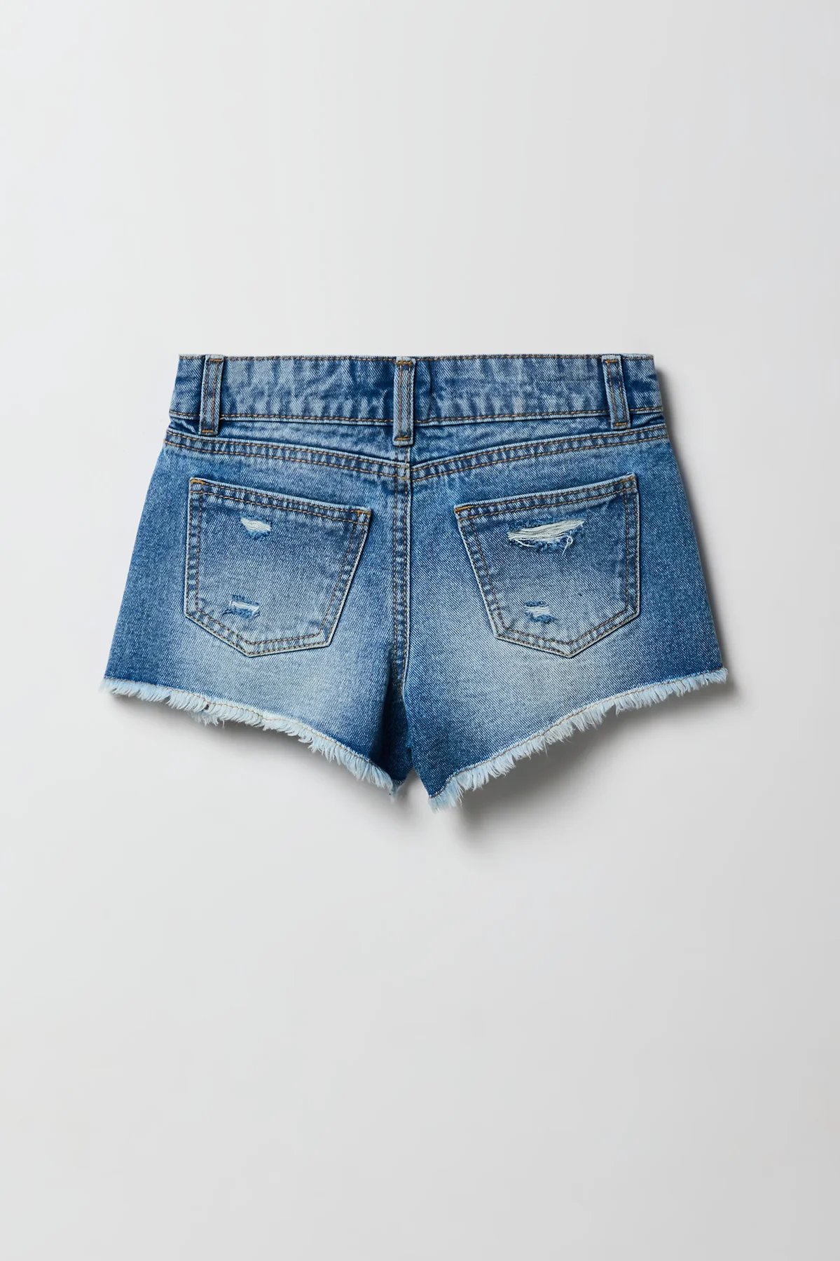 Girls Ripped Low Rise Denim Beach Short - Image 6