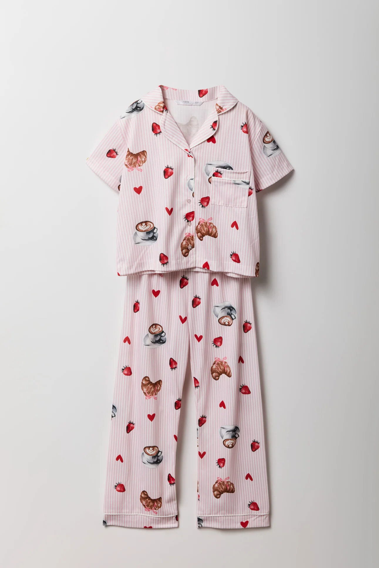 Girls Button-Up Top & Pant Pajama Set - Image 17
