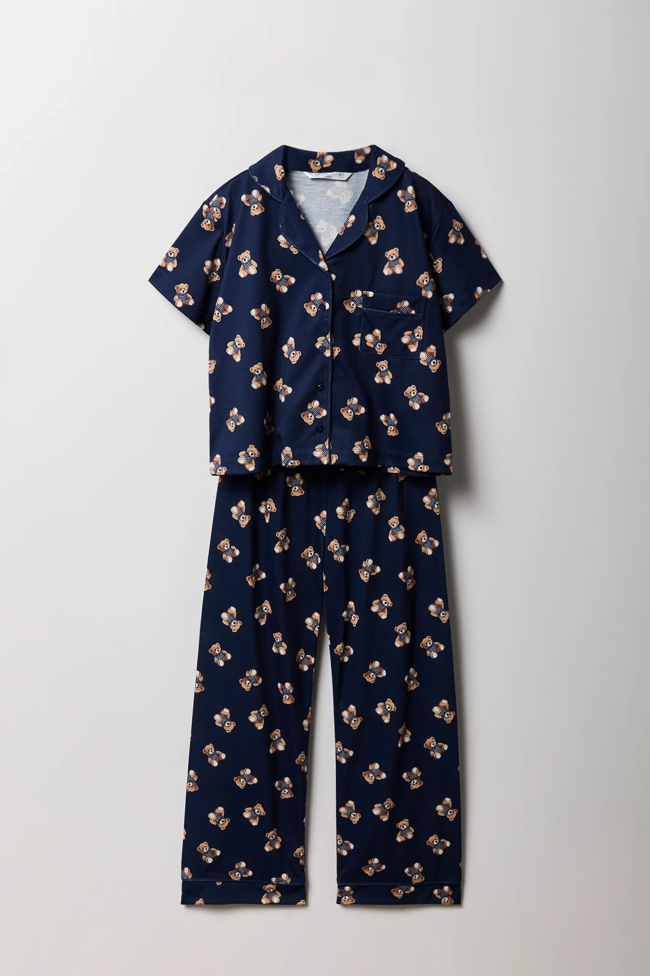 Girls Button-Up Top & Pant Pajama Set - Image 27