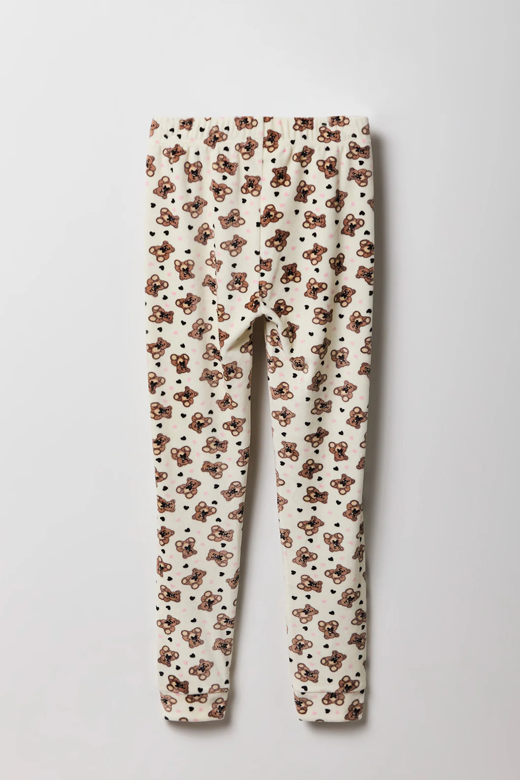 Girls Cute Graphic T-Shirt & Printed Velour Pajama Set - Image 10