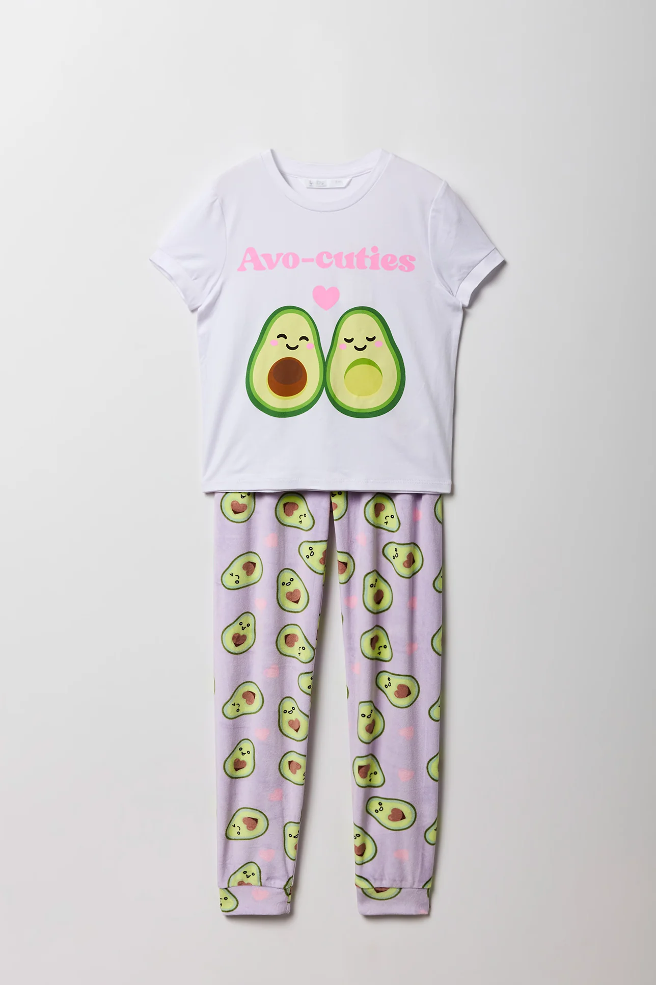 Girls Cute Graphic T-Shirt & Printed Velour Pajama Set - Image 21