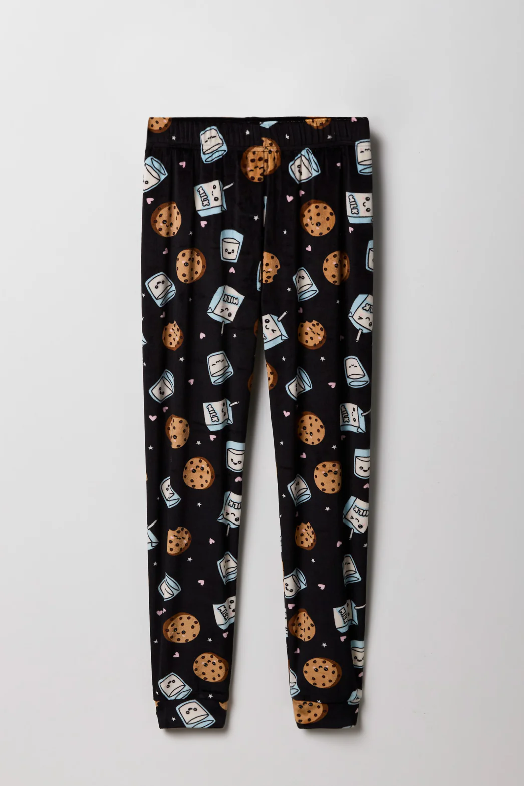 Girls Cute Graphic T-Shirt & Printed Velour Pajama Set - Image 4