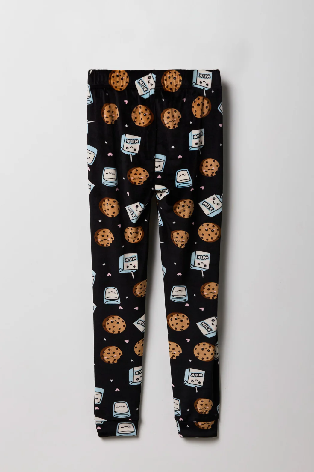 Girls Cute Graphic T-Shirt & Printed Velour Pajama Set - Image 5