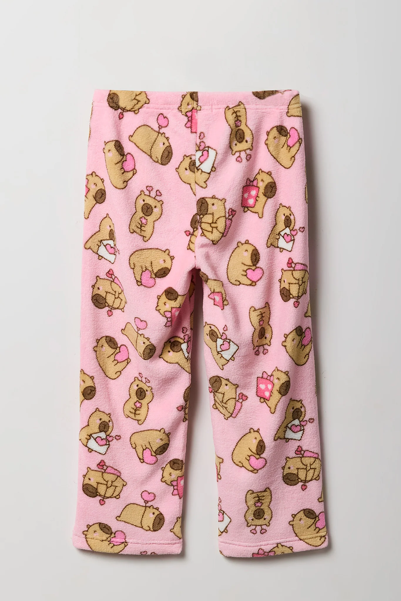 Girls Graphic T-Shirt & Plush Pant Pajama Set - Image 10