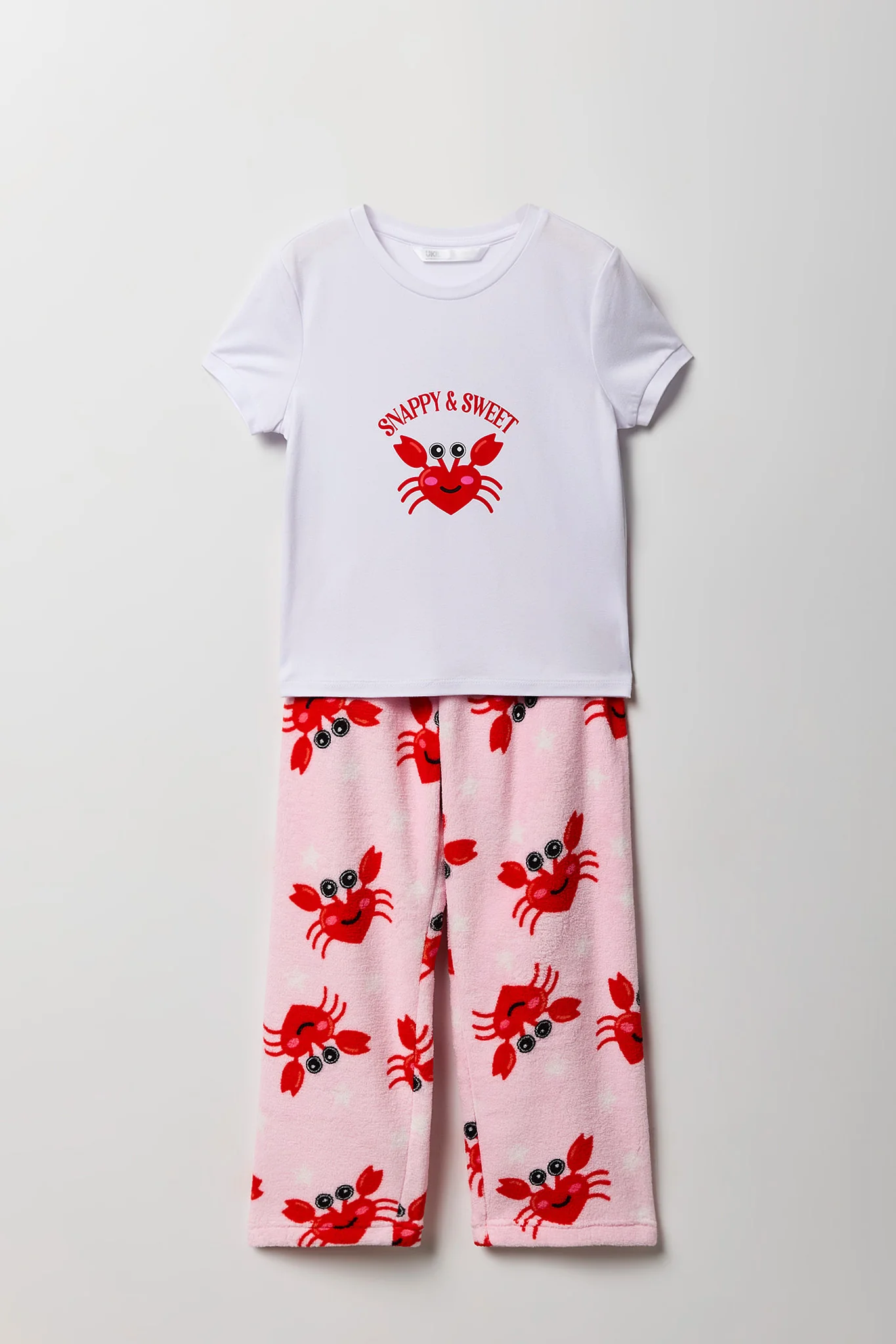 Girls Graphic T-Shirt & Plush Pant Pajama Set - Image 11
