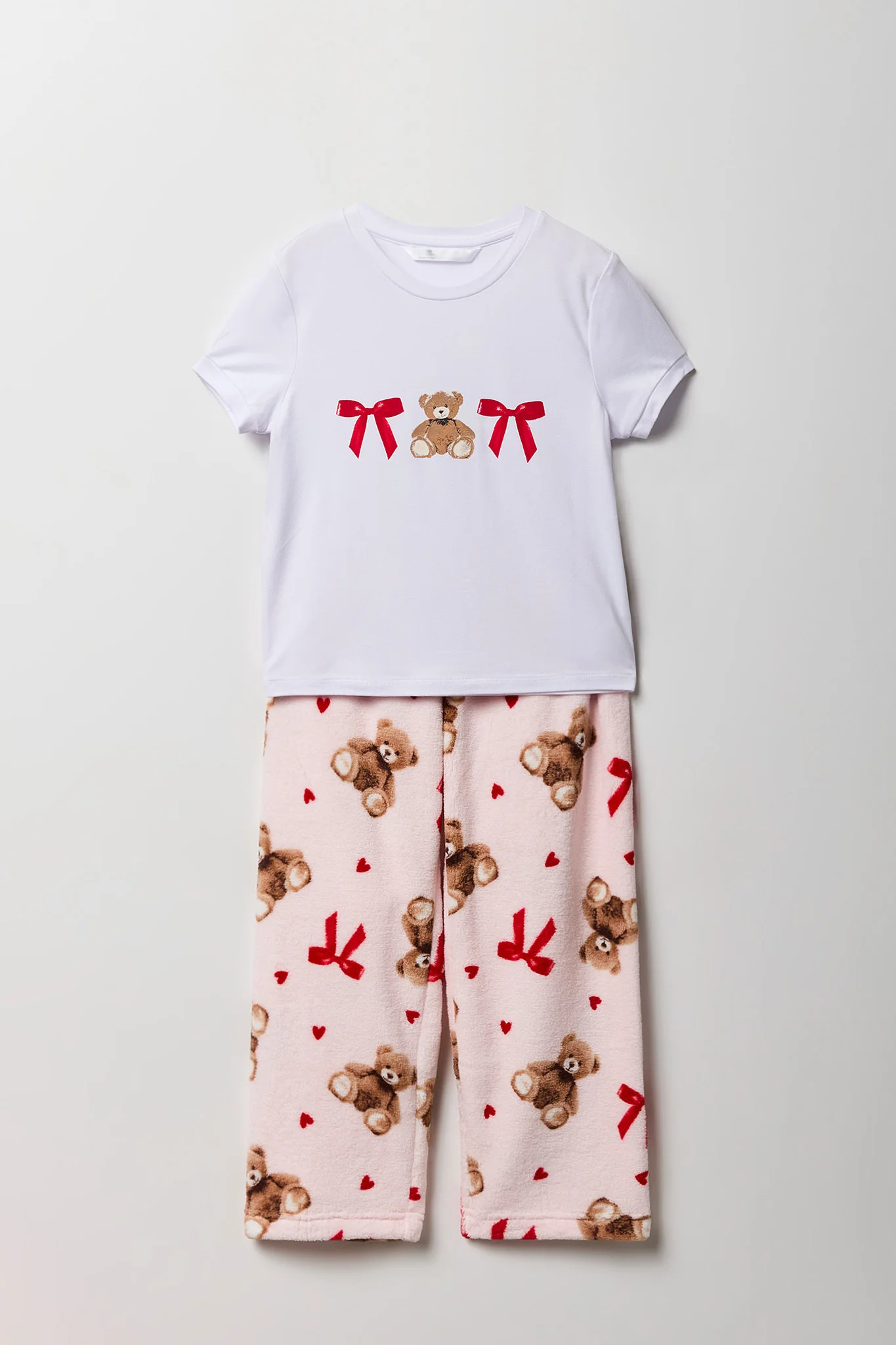 Girls Graphic T-Shirt & Plush Pant Pajama Set - Image 26