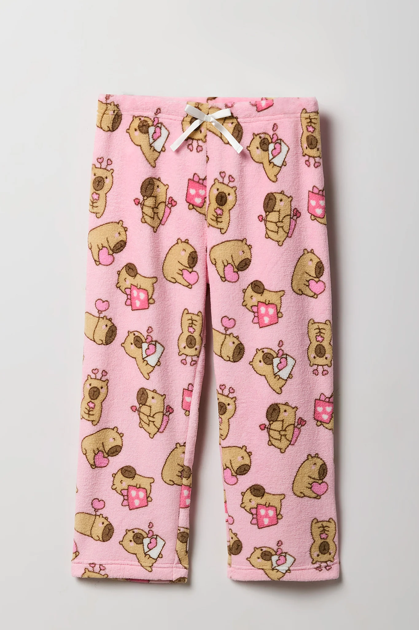 Girls Graphic T-Shirt & Plush Pant Pajama Set - Image 9