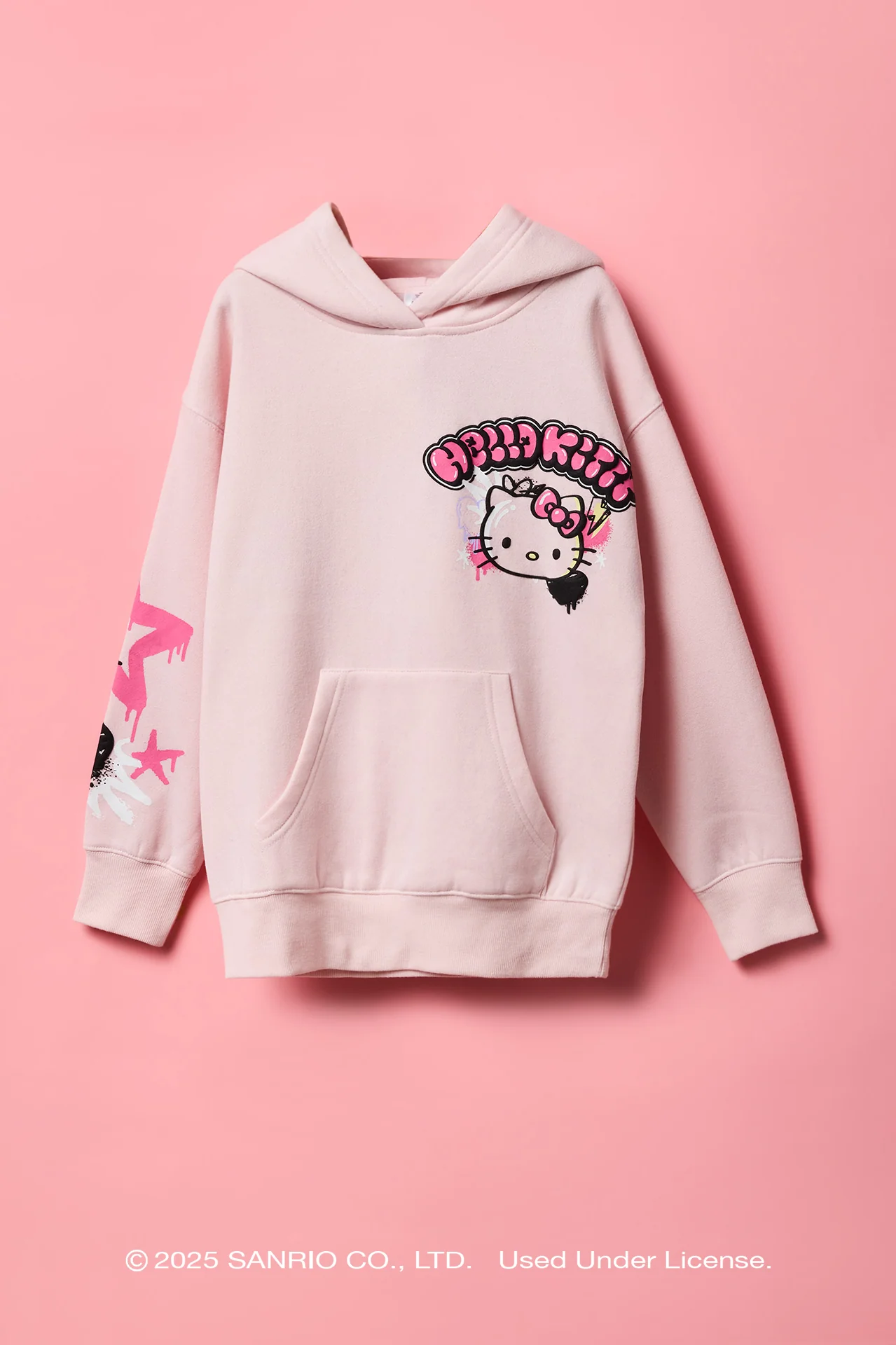 Hello Kitty® Girls Puff Print Fleece Hoodie - Image 2