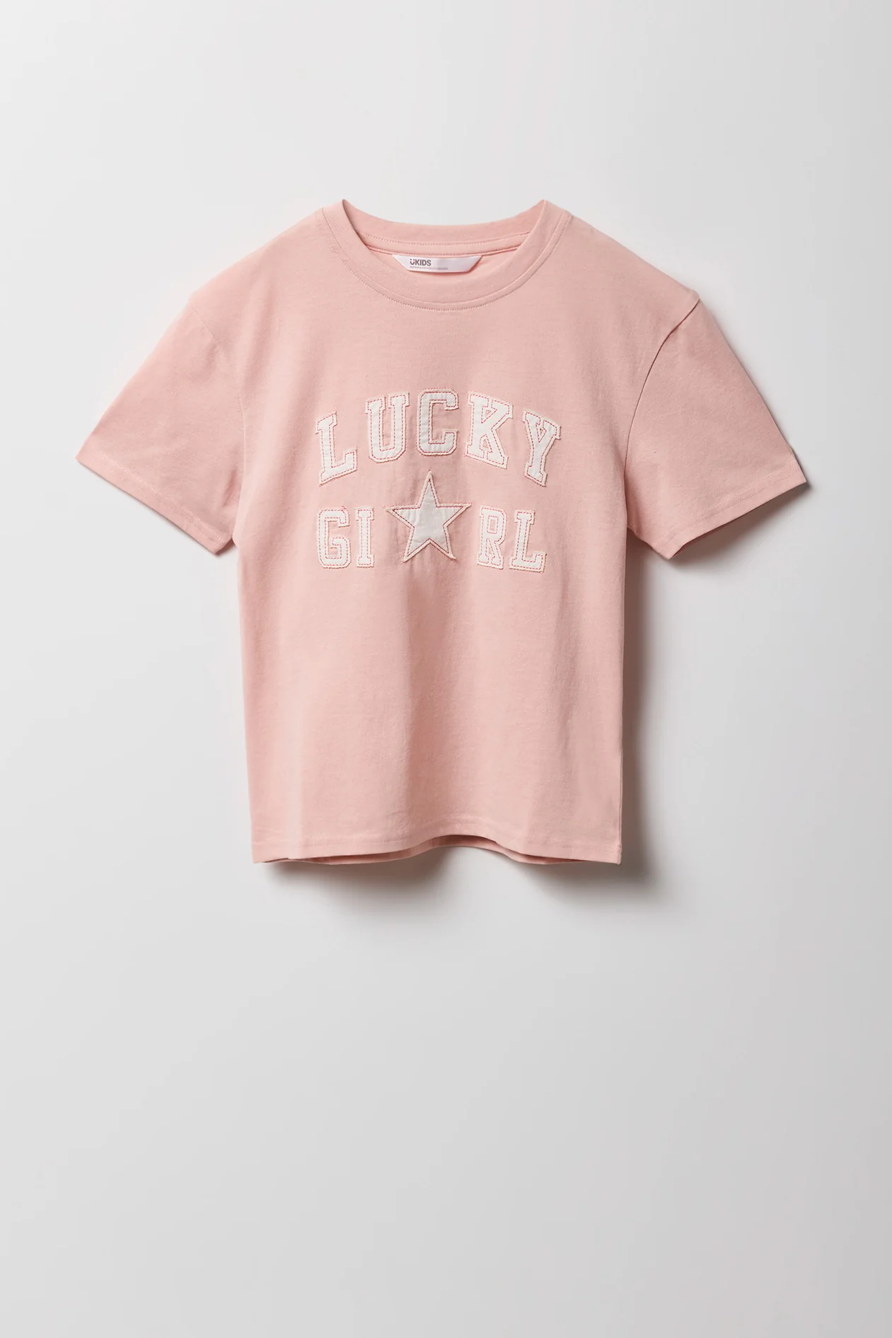 Girls Luxe Heavy Cotton Patched T-Shirt - Image 2