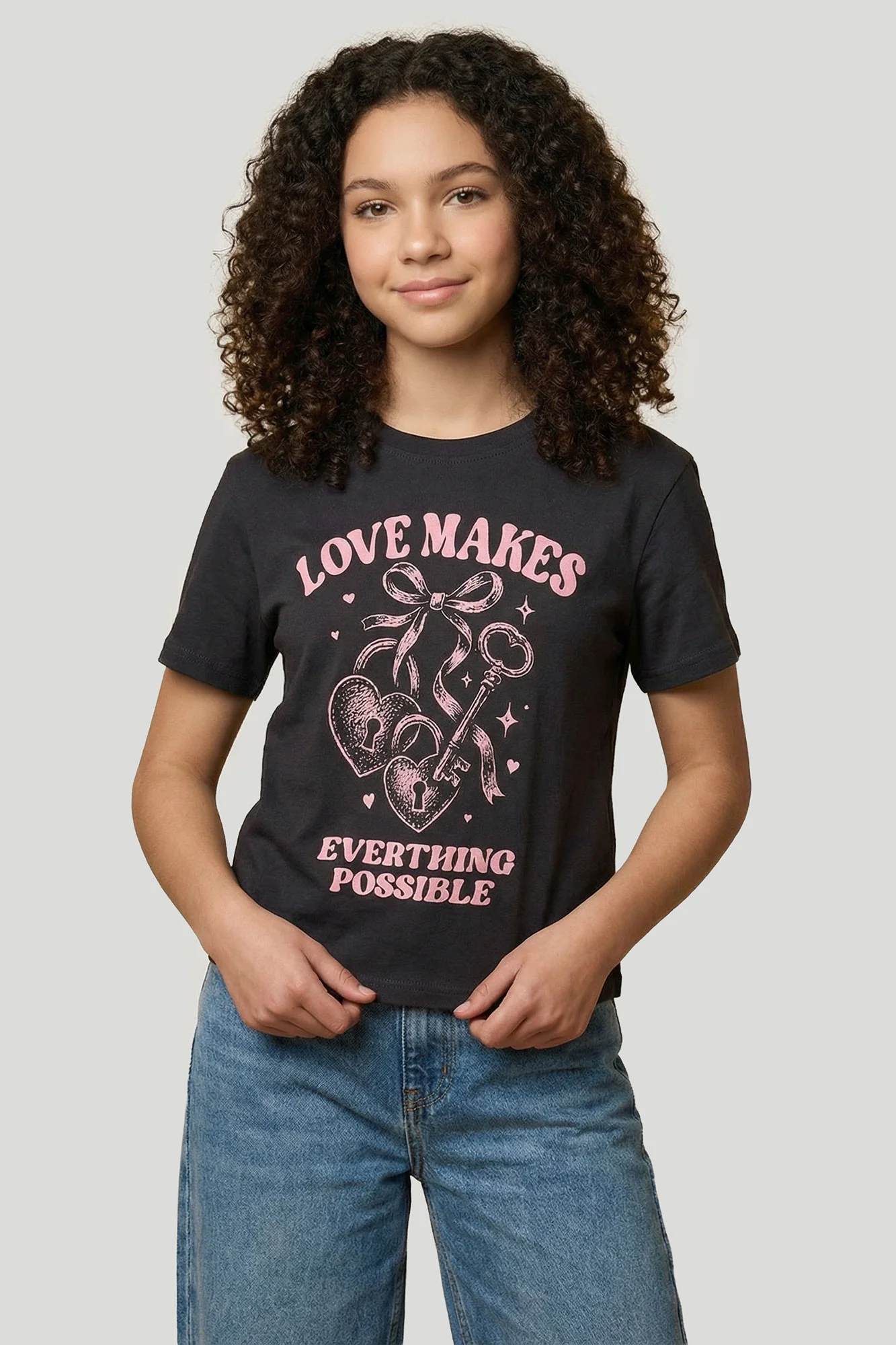 Girls Luxe Heavy Cotton Puff Print T-Shirt - Image 3