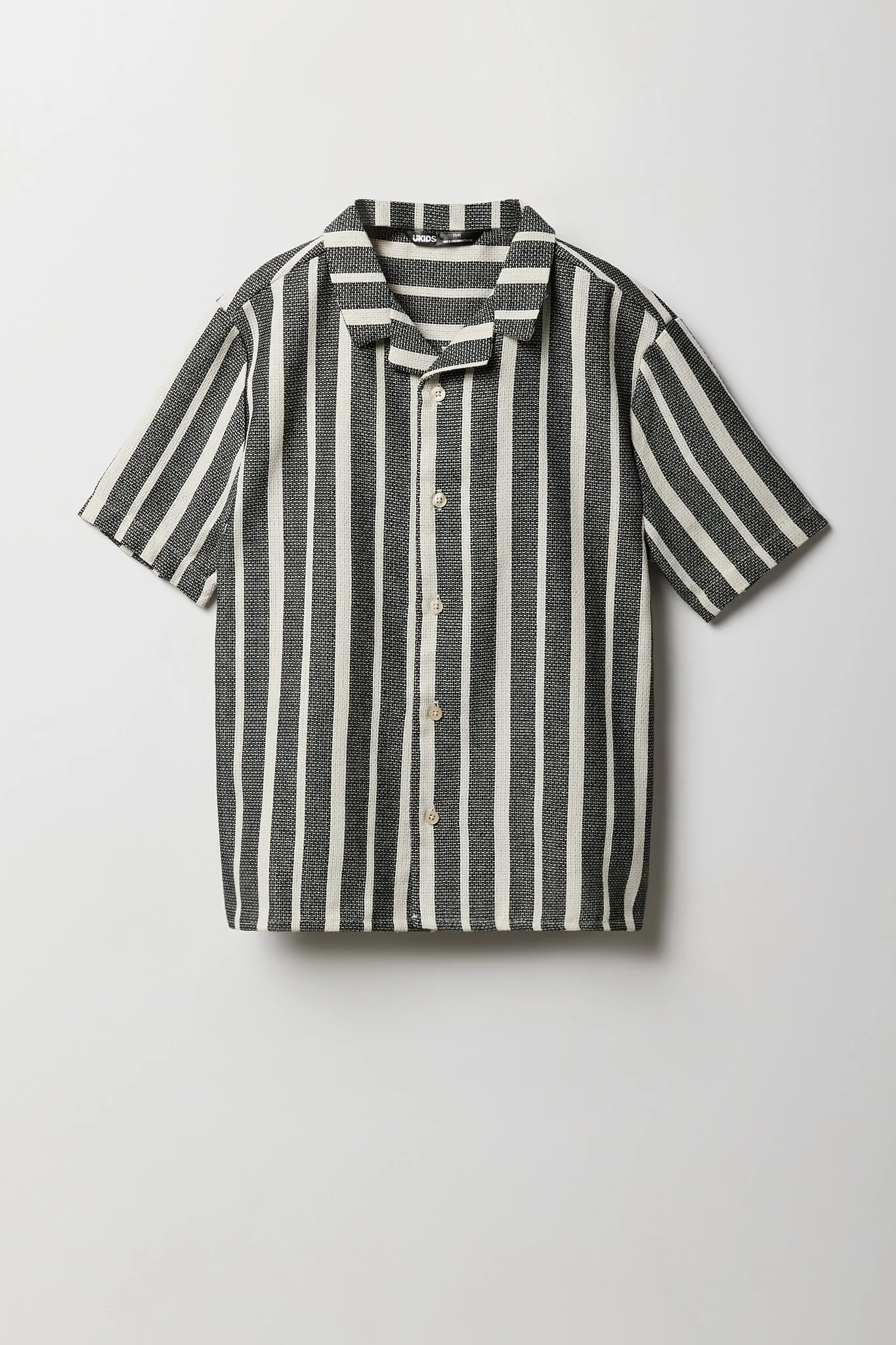 Boys Textured Striped Button-Up Top - Image 3