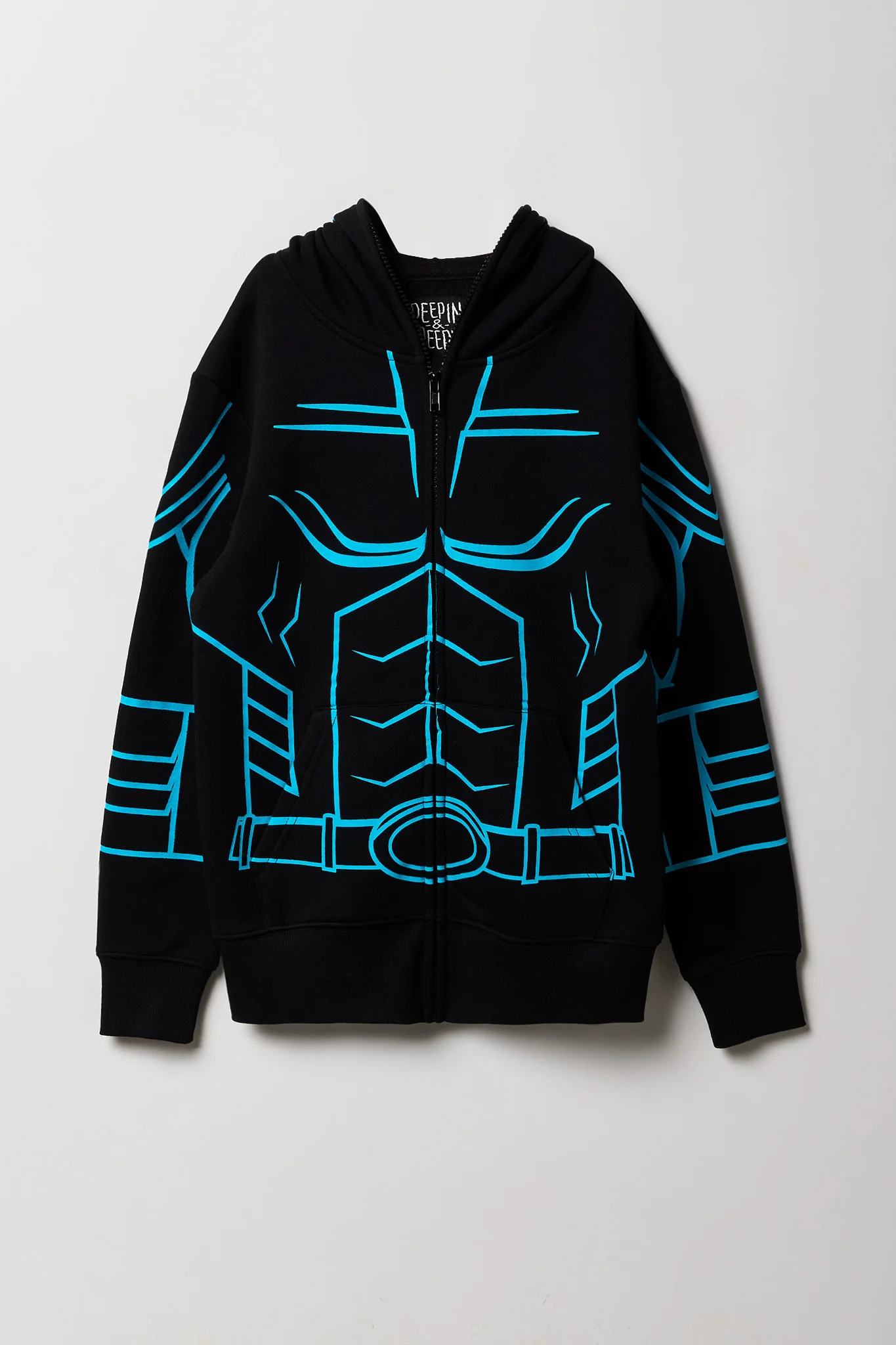 Kids Superhero Full Zip Fleece Hoodie - Image 2