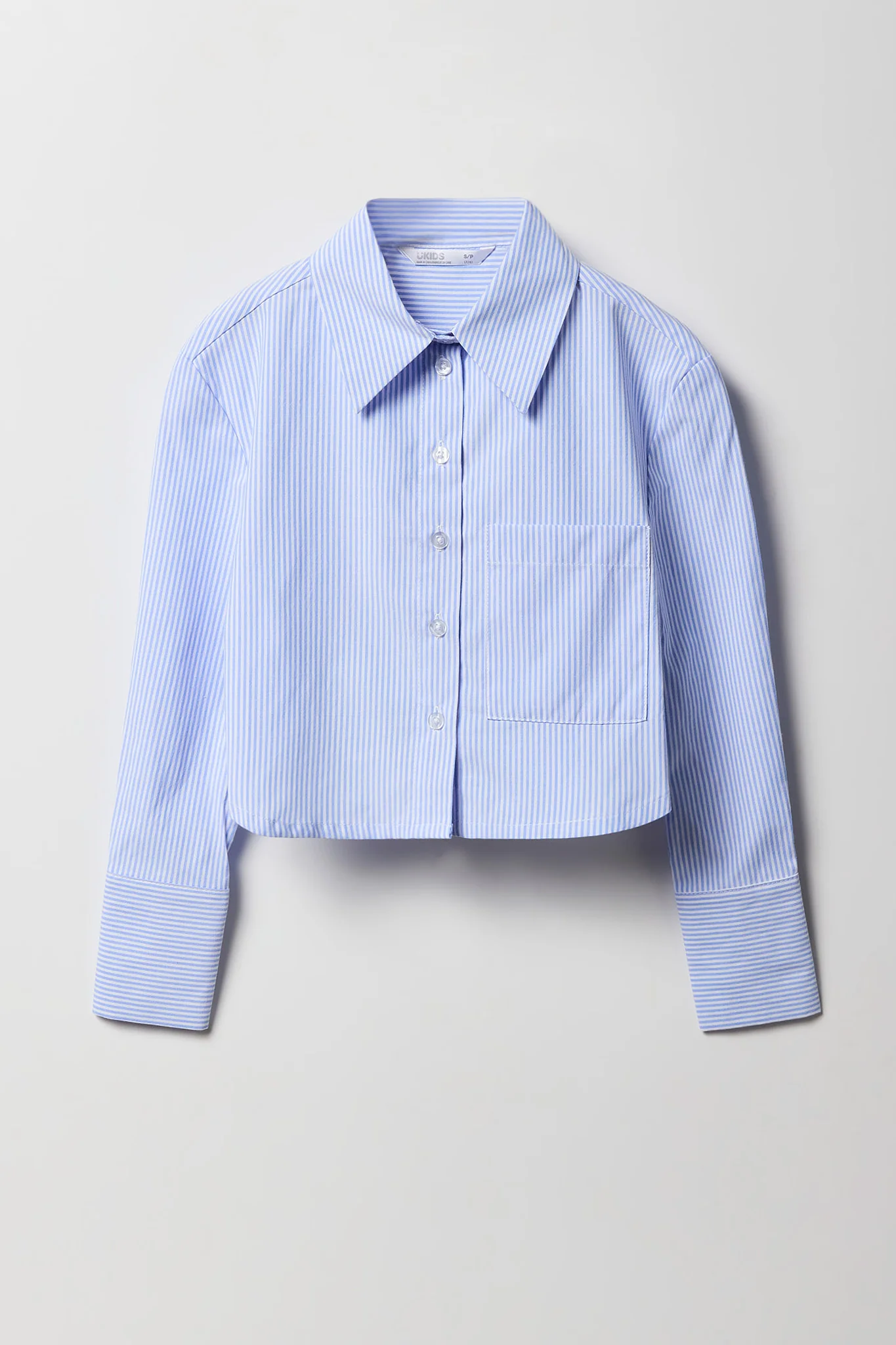 Girls Poplin Button-Up Long Sleeve Skimmer Top - Image 2