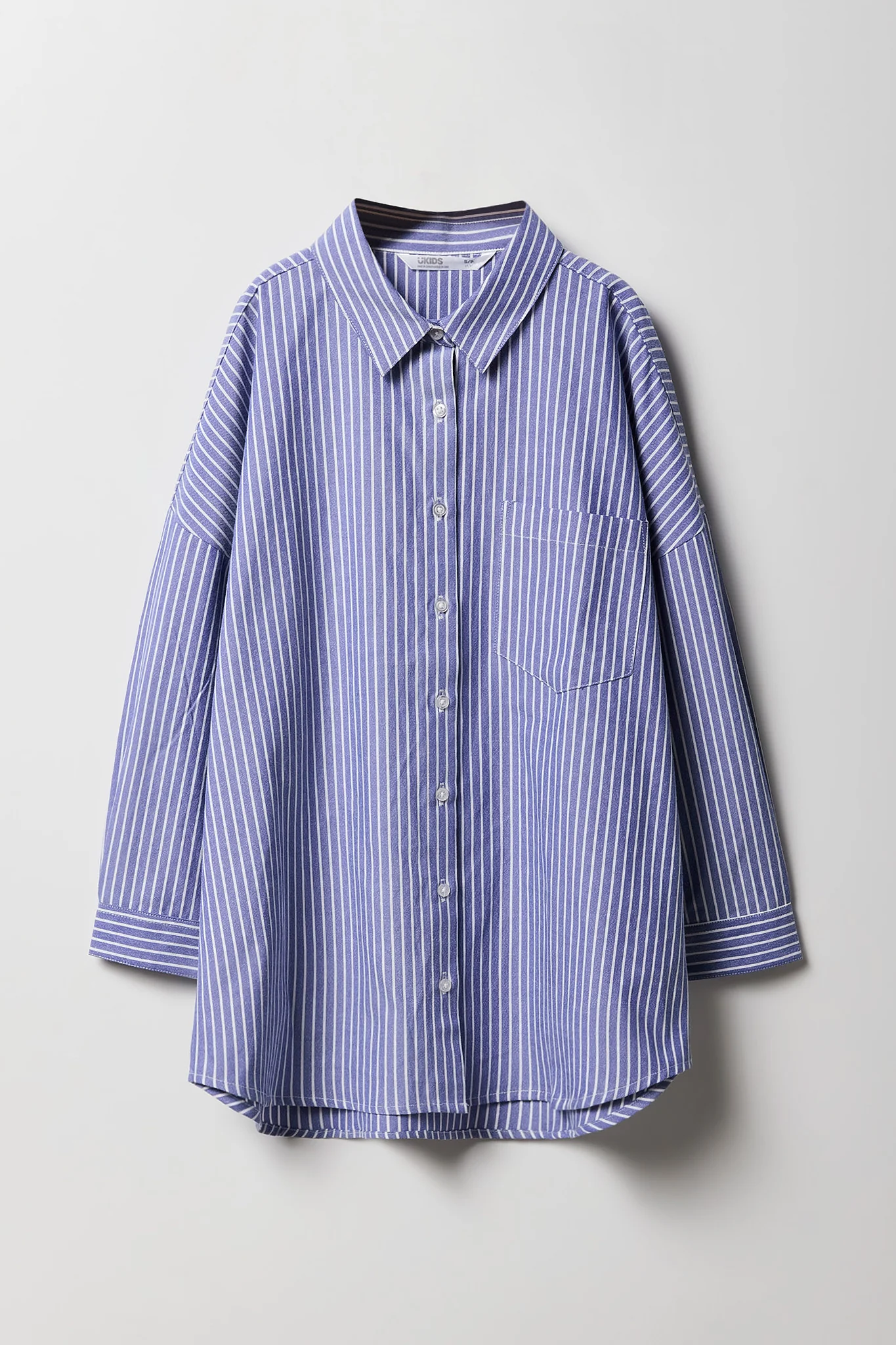 Girls Oversized Button-Up Long Sleeve Top - Image 5