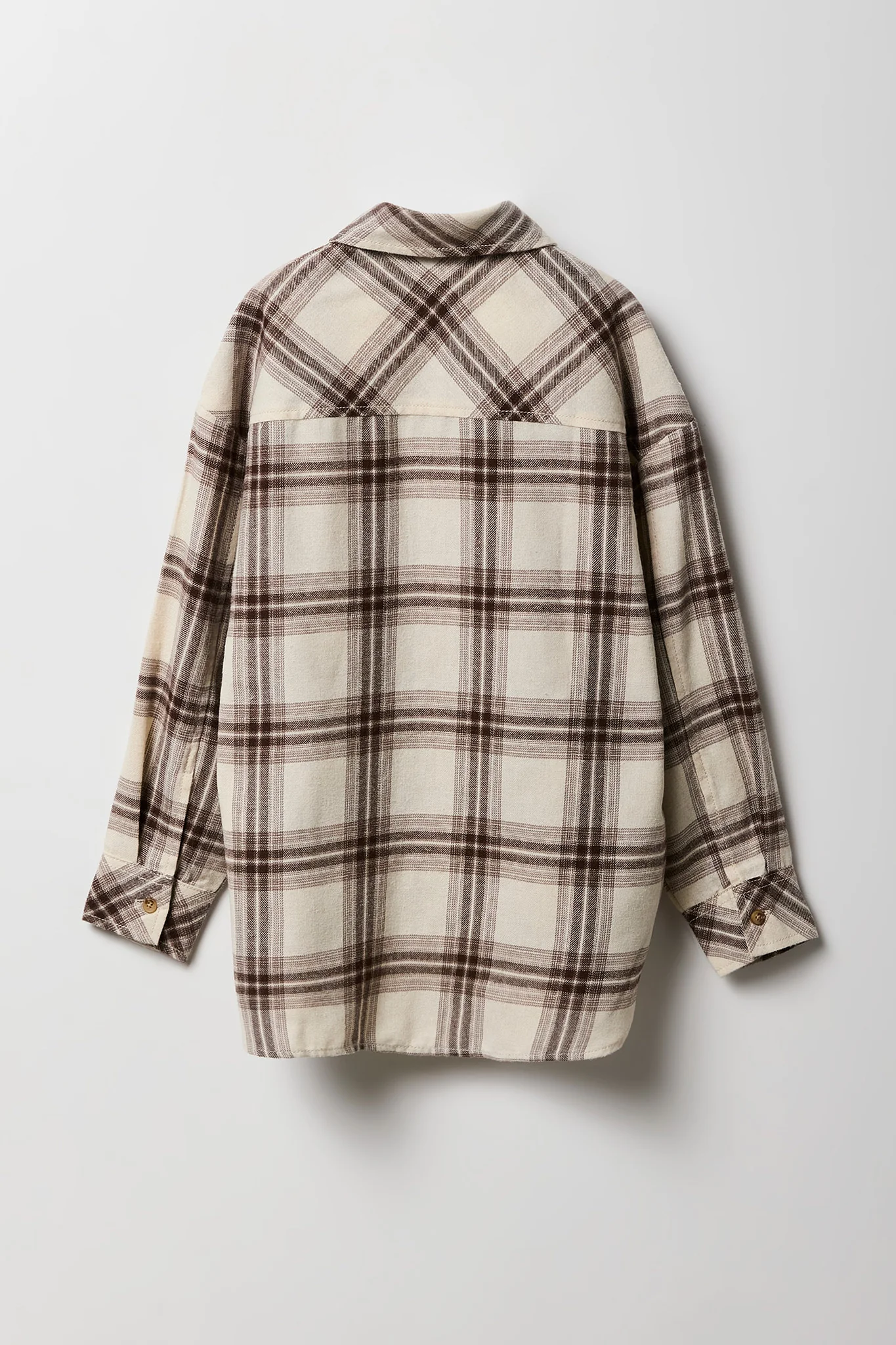 Girls Oversized Plaid Flannel Top - Image 4