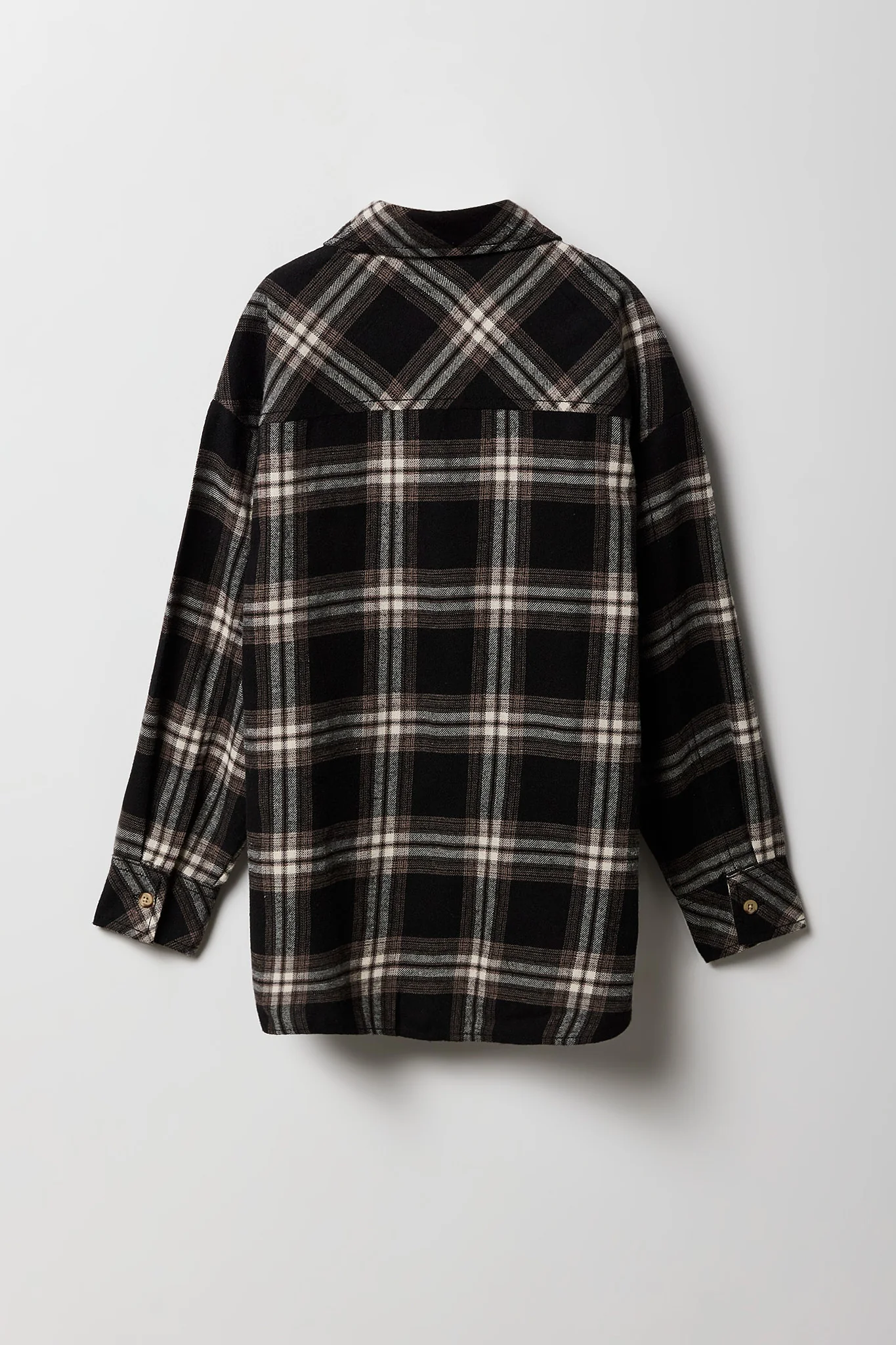 Girls Oversized Plaid Flannel Top - Image 6