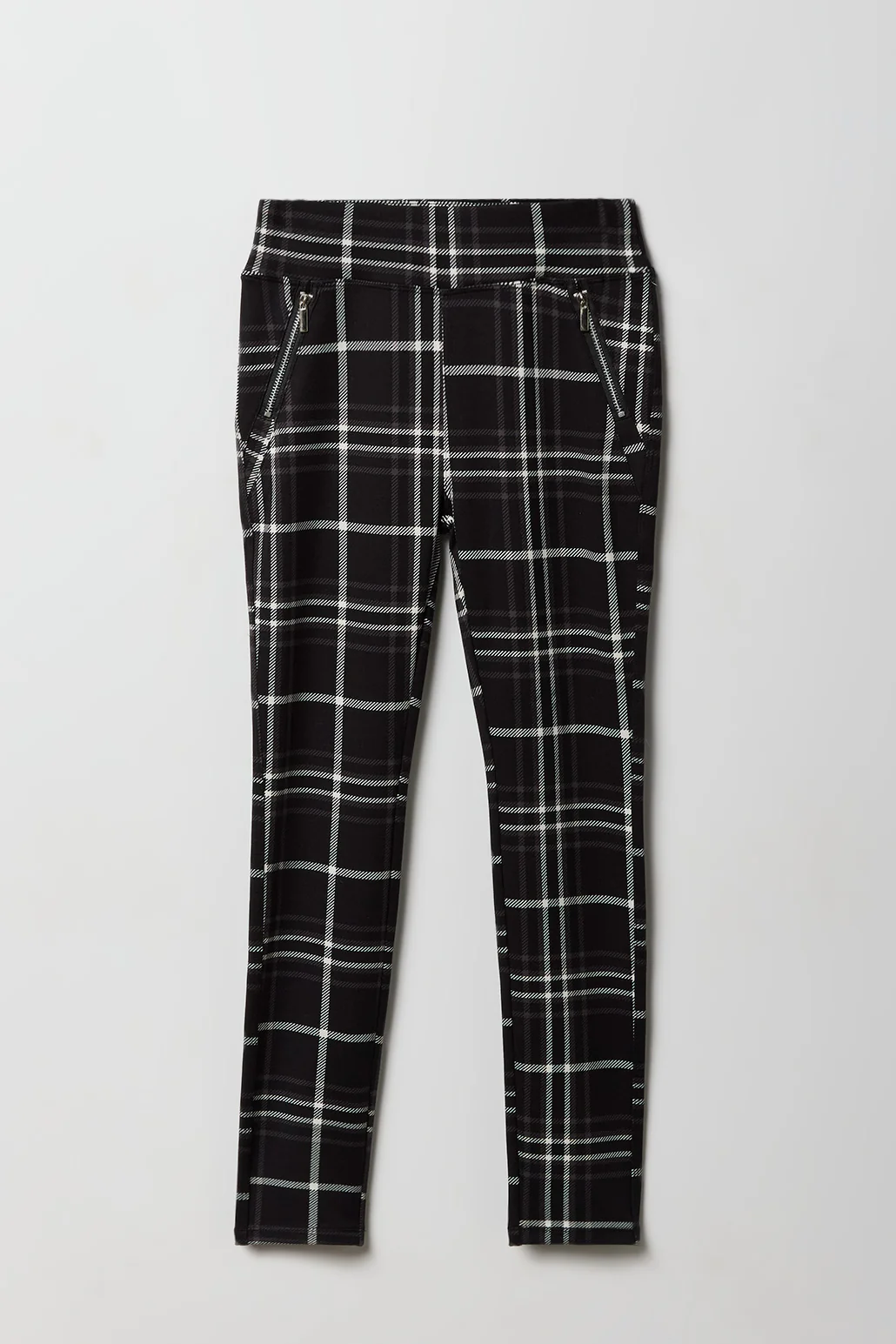 Legging à carreaux avec poche à glissière pour filles