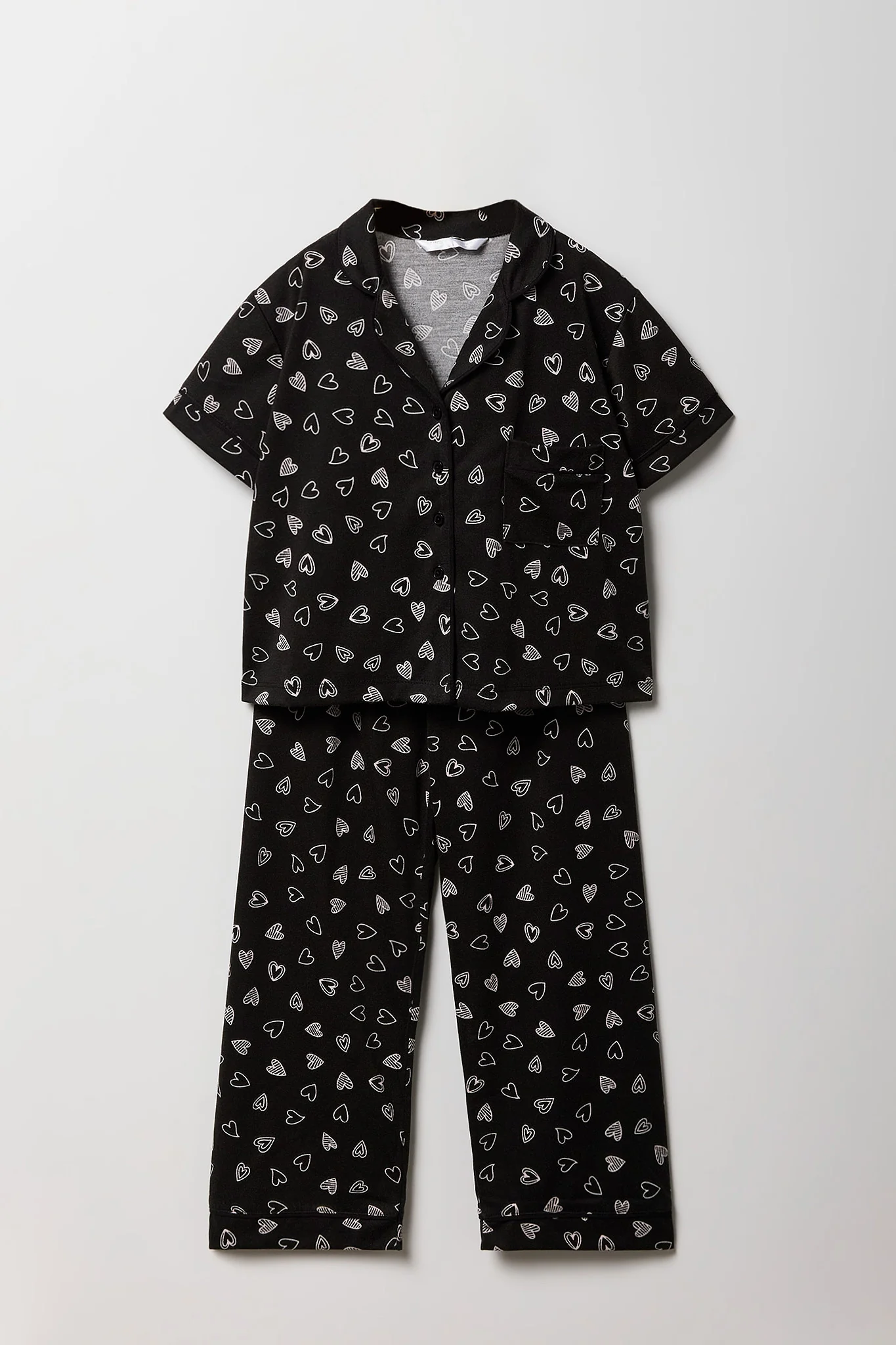 Ensemble pyjama avec haut boutonné et pantalon pour fille