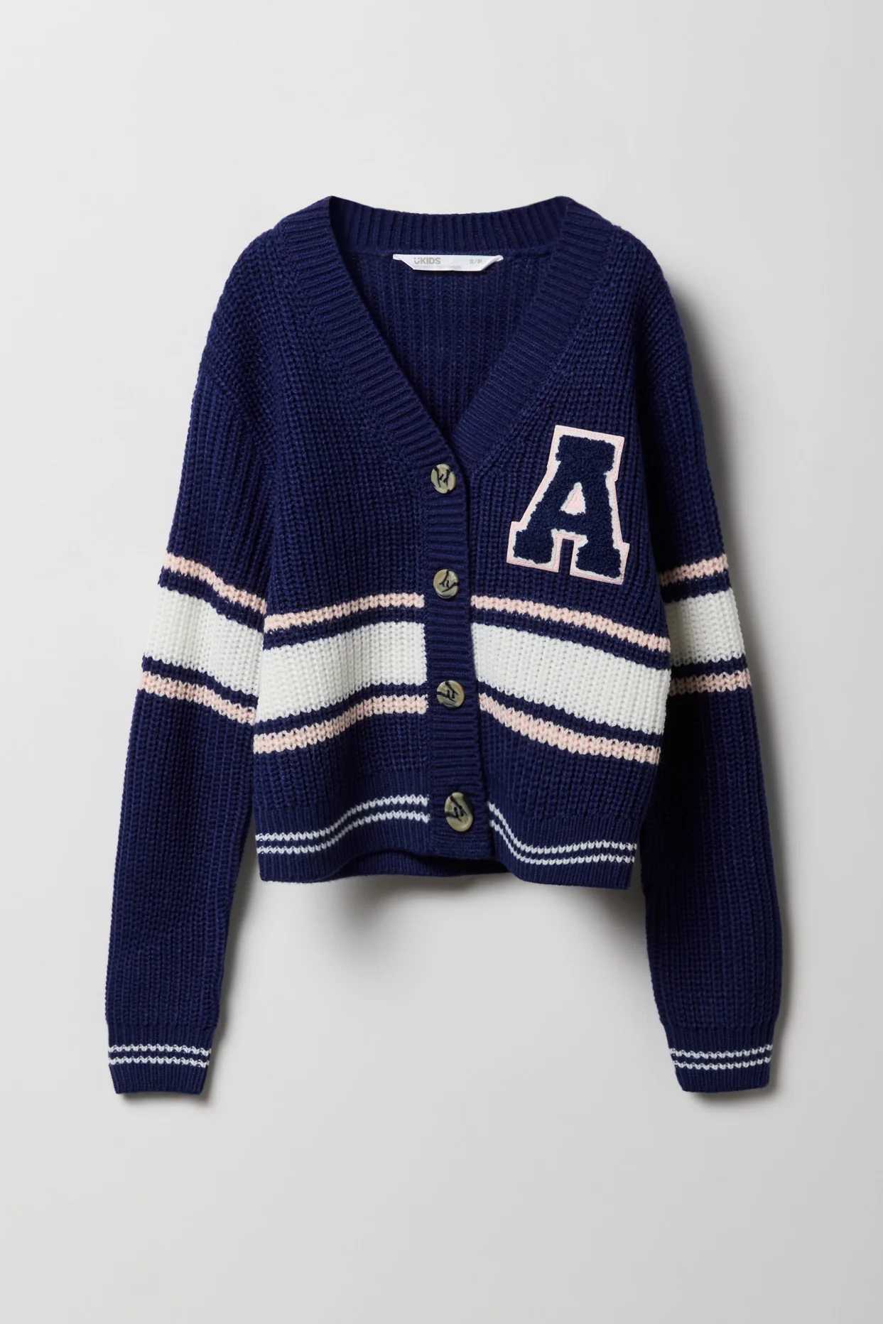 Cardigan en tricot à broderie en chenille pour filles