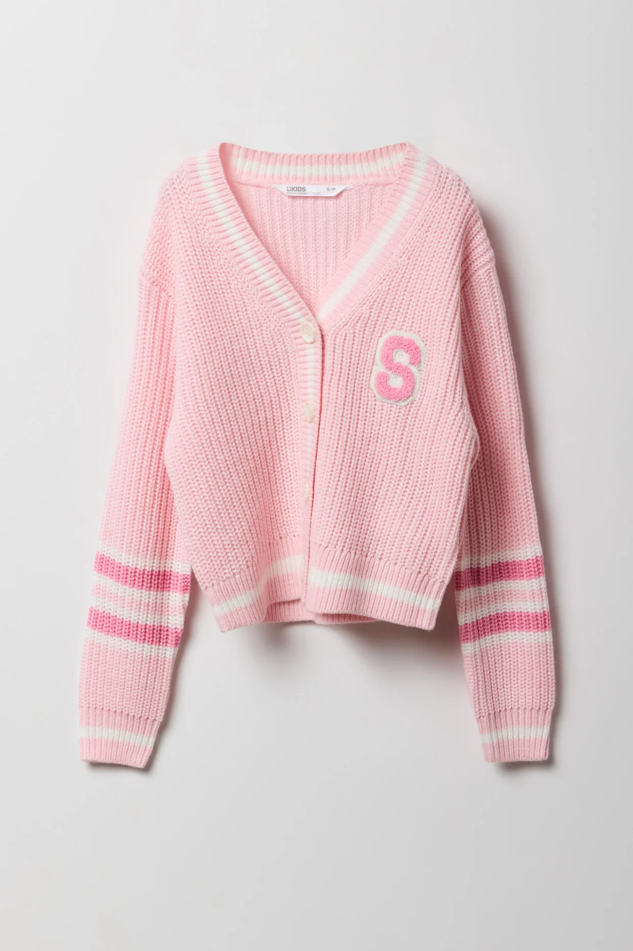 Girls Chenille Embroidered Knit Cardigan - Image 6