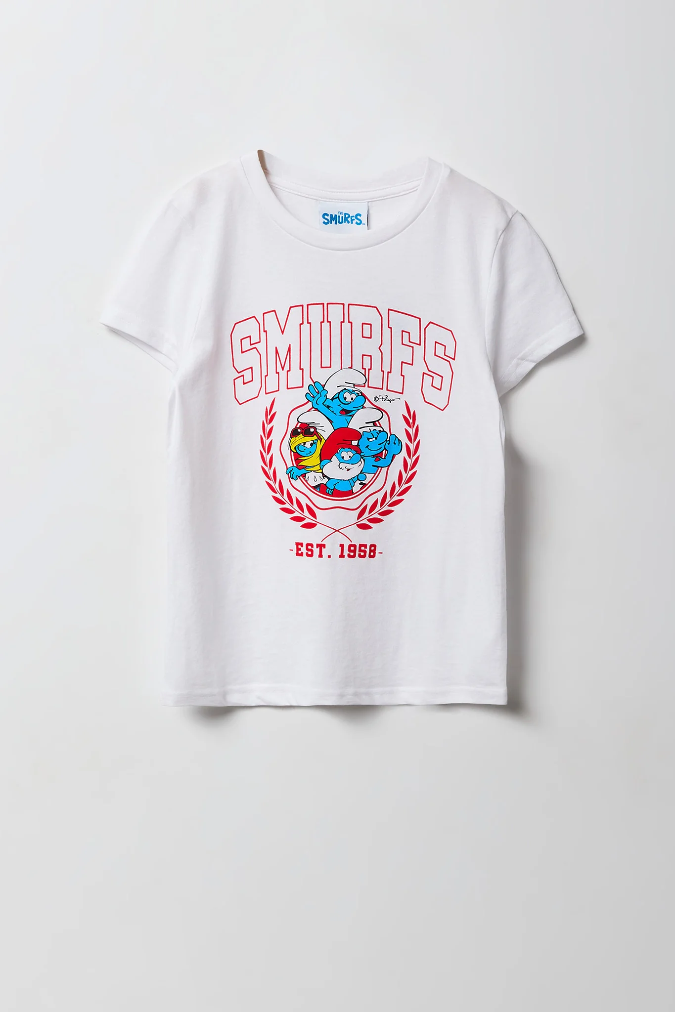 T-shirt à imprimé Smurfs pour fille