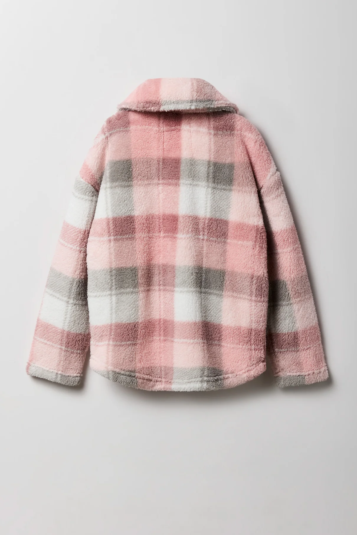 Girls Plaid Sherpa Shacket - Image 10
