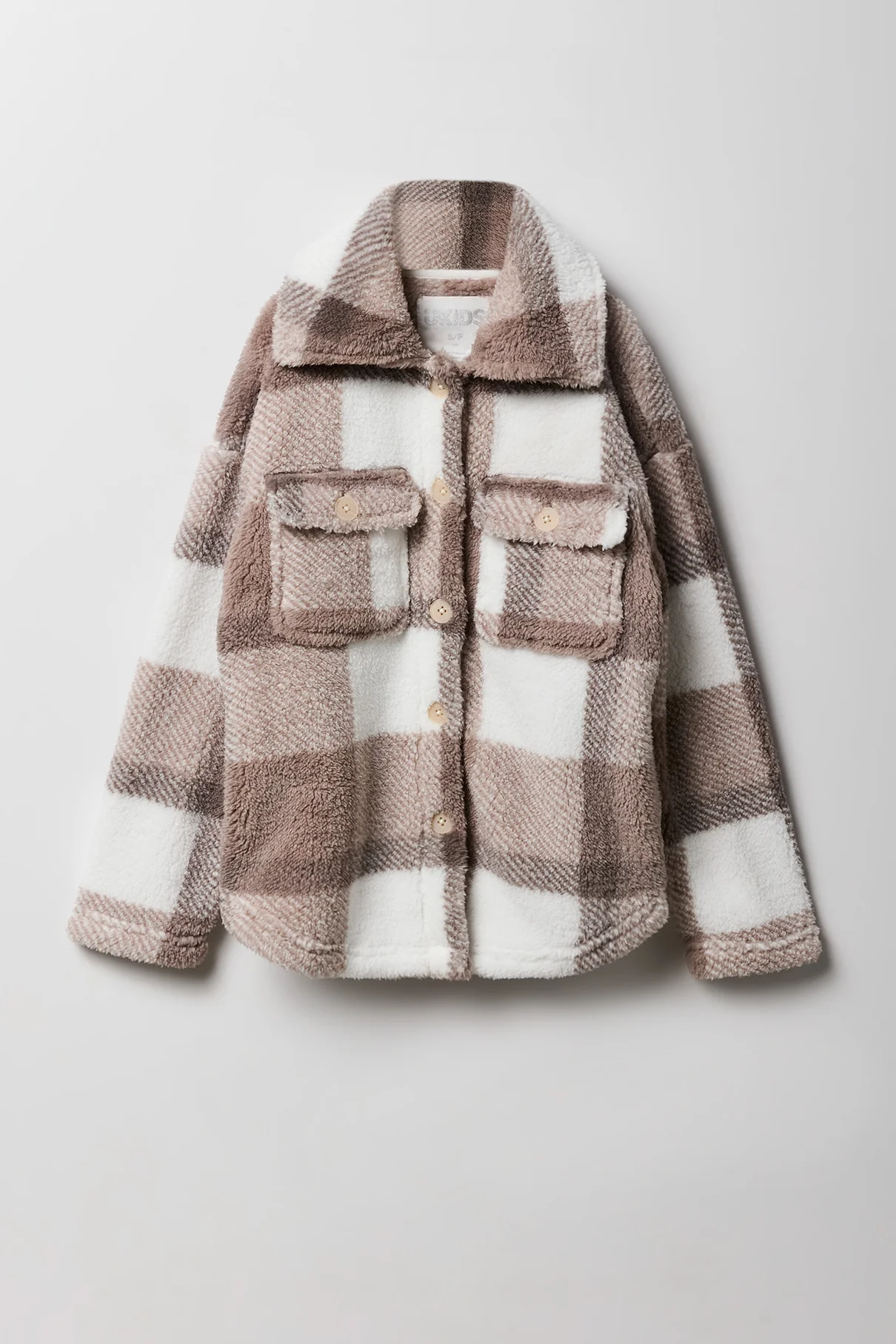 Girls Plaid Sherpa Shacket - Image 11