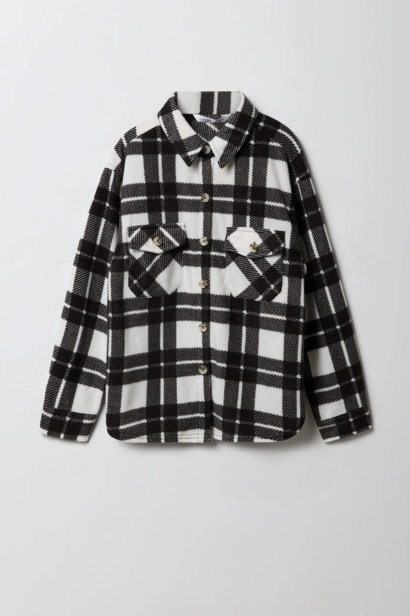 Girls Plaid Flannel Shacket - Image 3