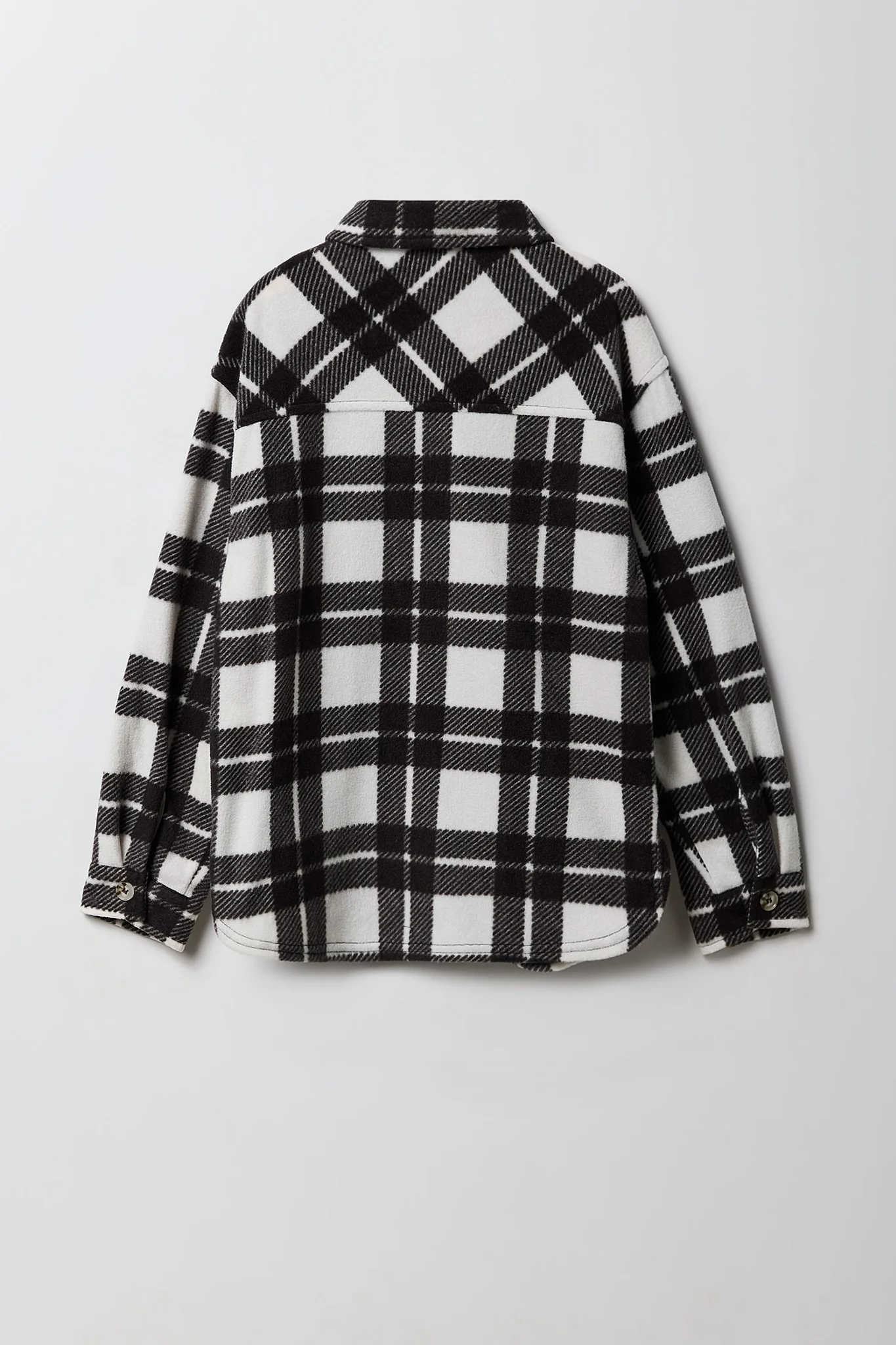 Girls Plaid Flannel Shacket - Image 4