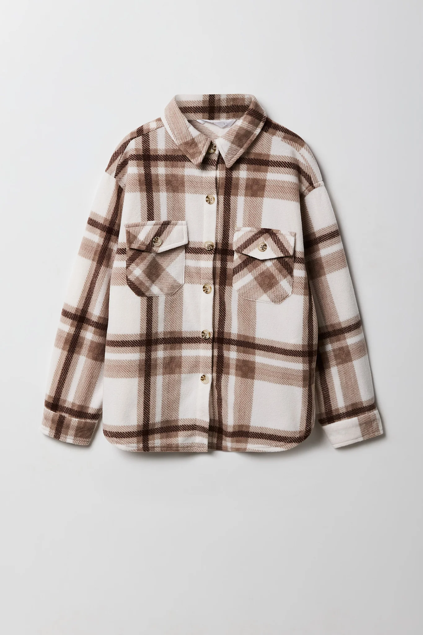 Girls Plaid Flannel Shacket - Image 5