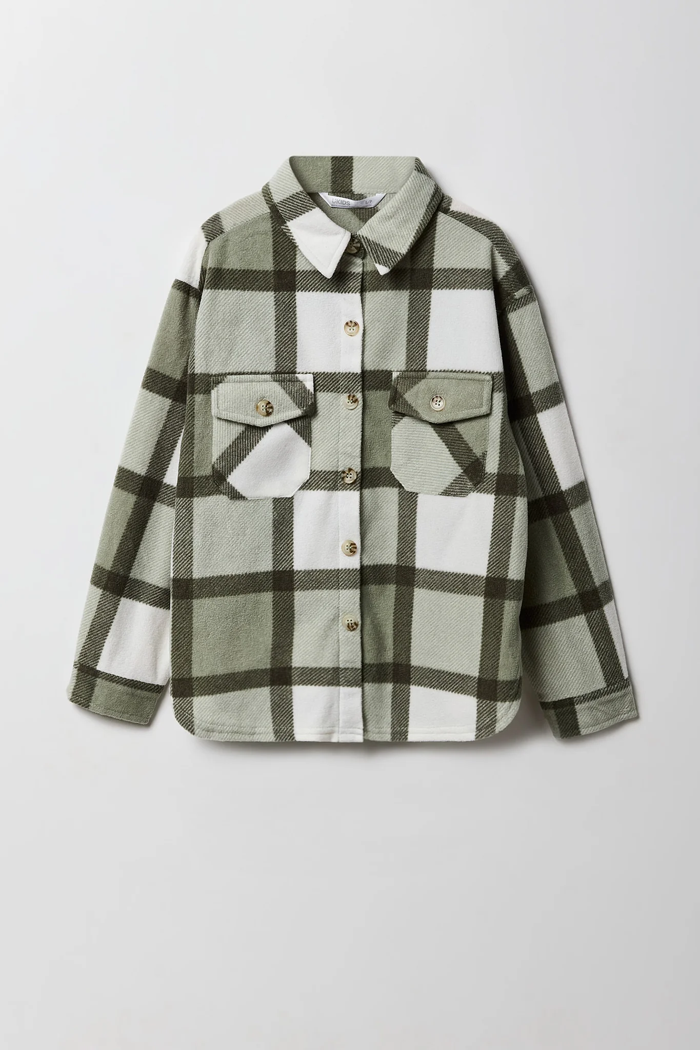 Girls Plaid Flannel Shacket - Image 7