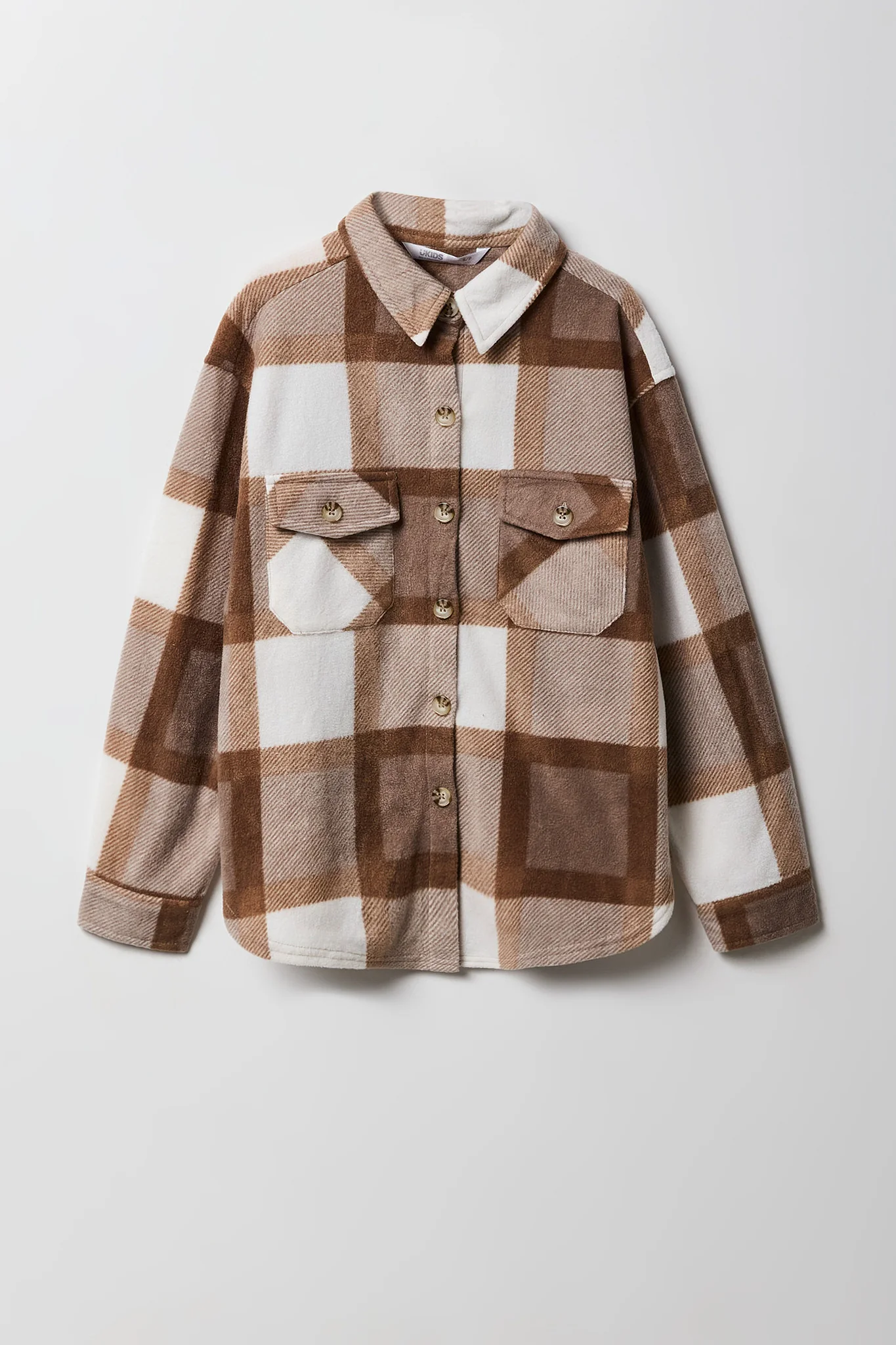Girls Plaid Flannel Shacket - Image 9