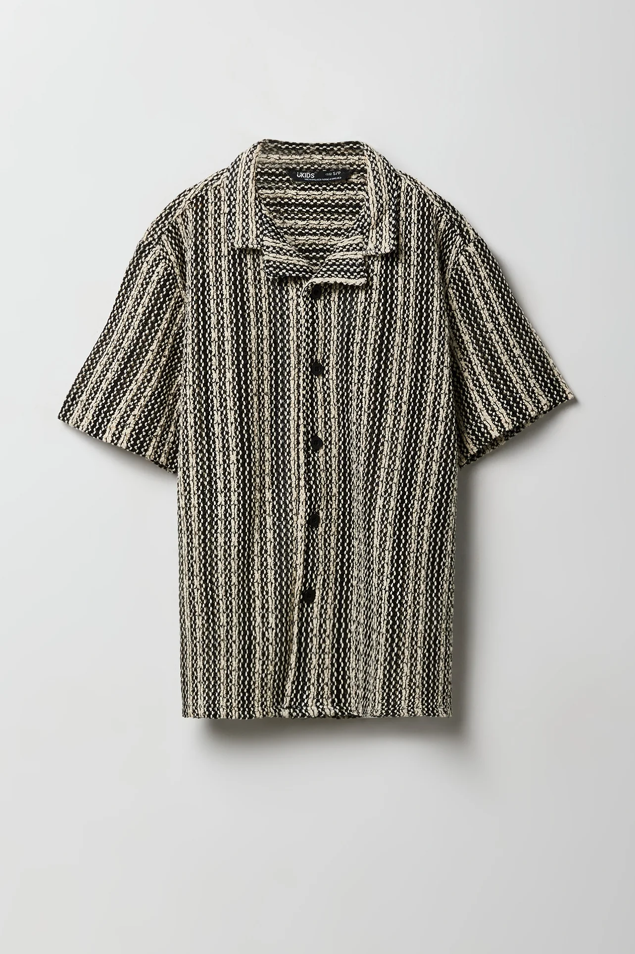 Haut en tricot texturé boutonné pour garçons