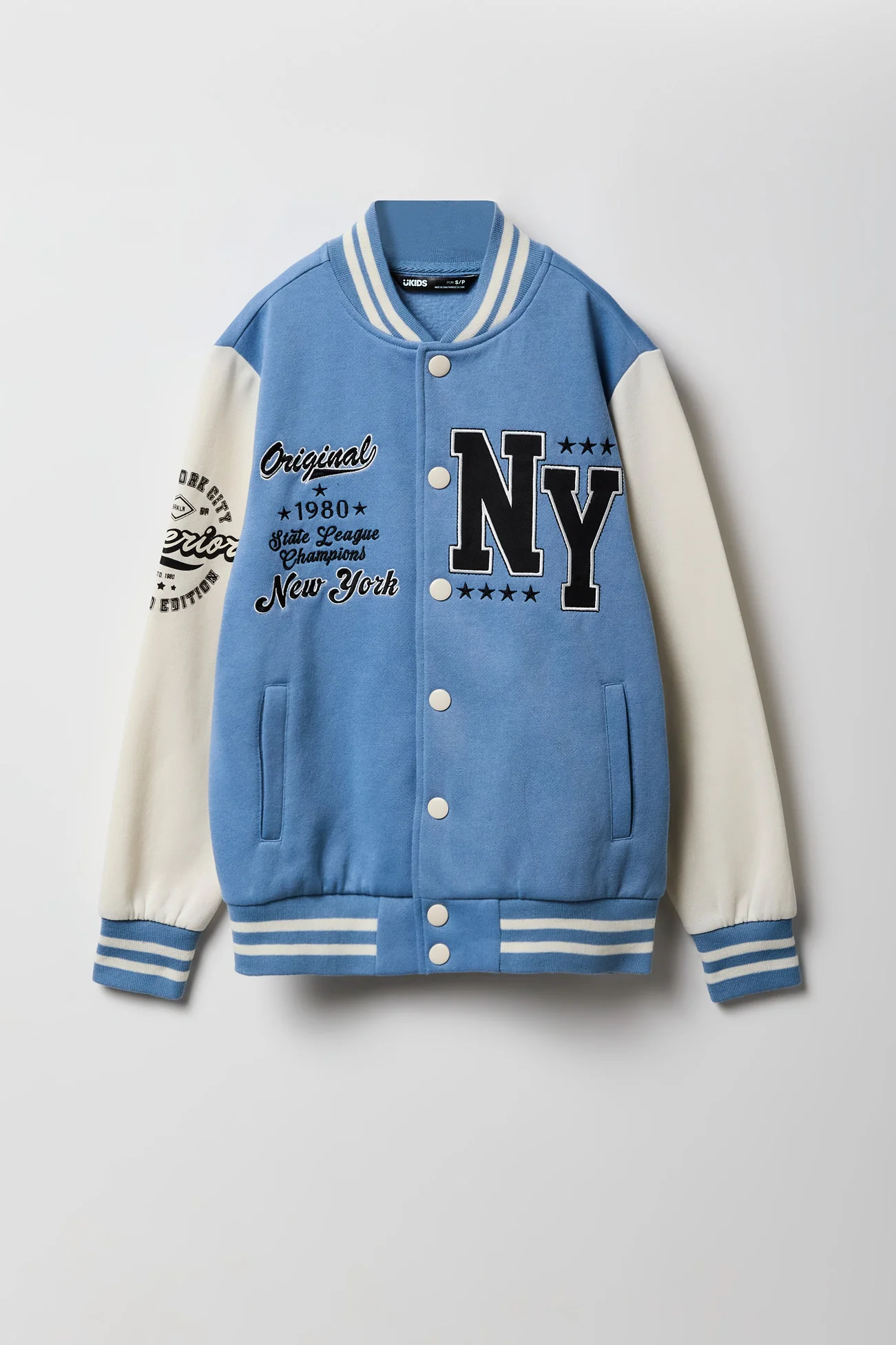 Blouson de style universitaire en molleton avec motif brodé City pour enfants - Image 7